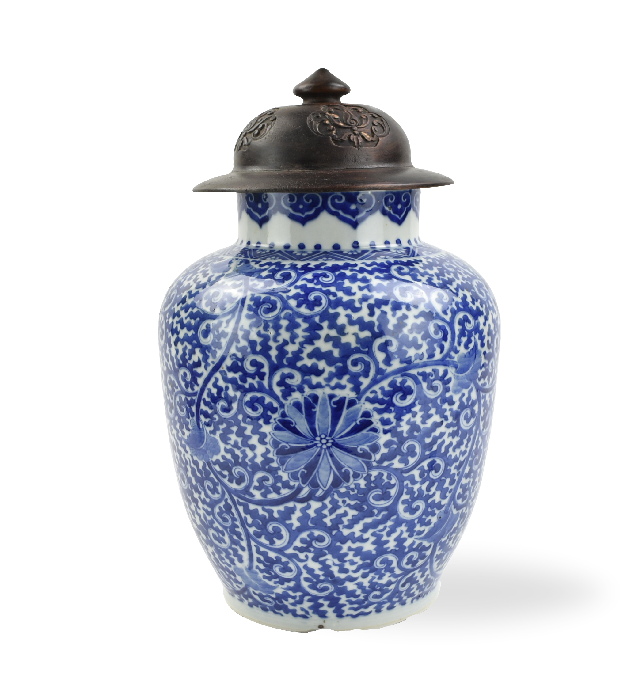 CHINESE BLUE WHITE JAR W LID  339463