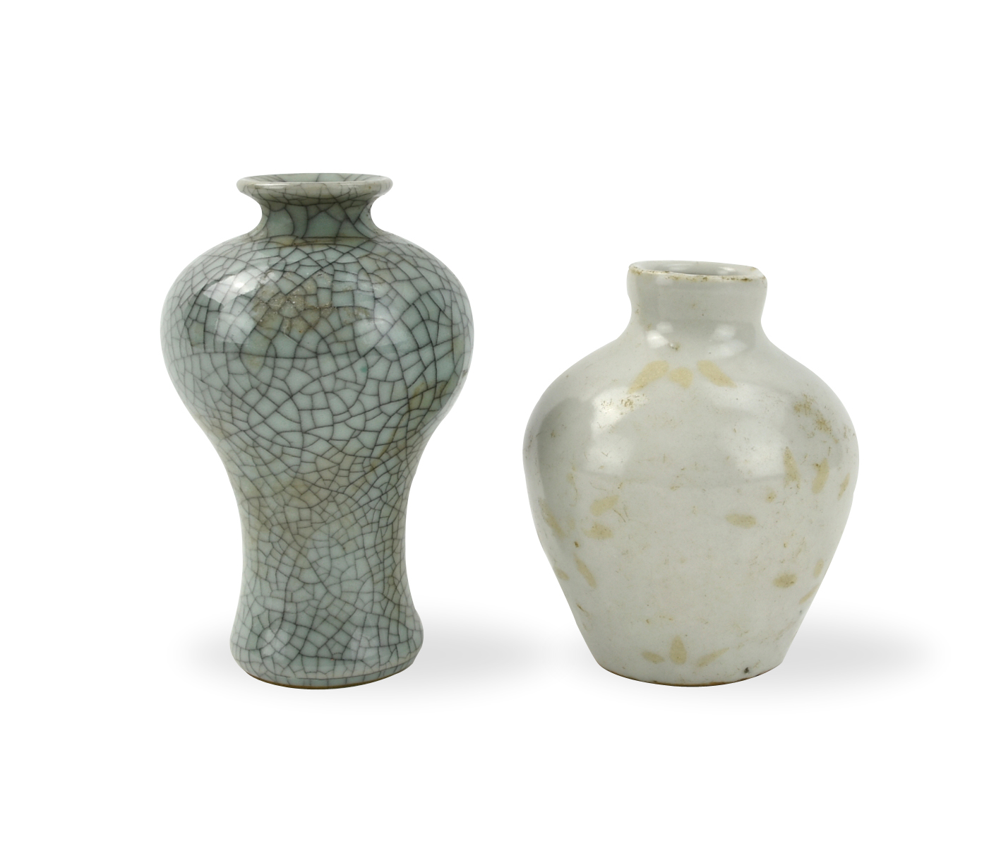 CHINESE GE-WARE VASE & A WHITE