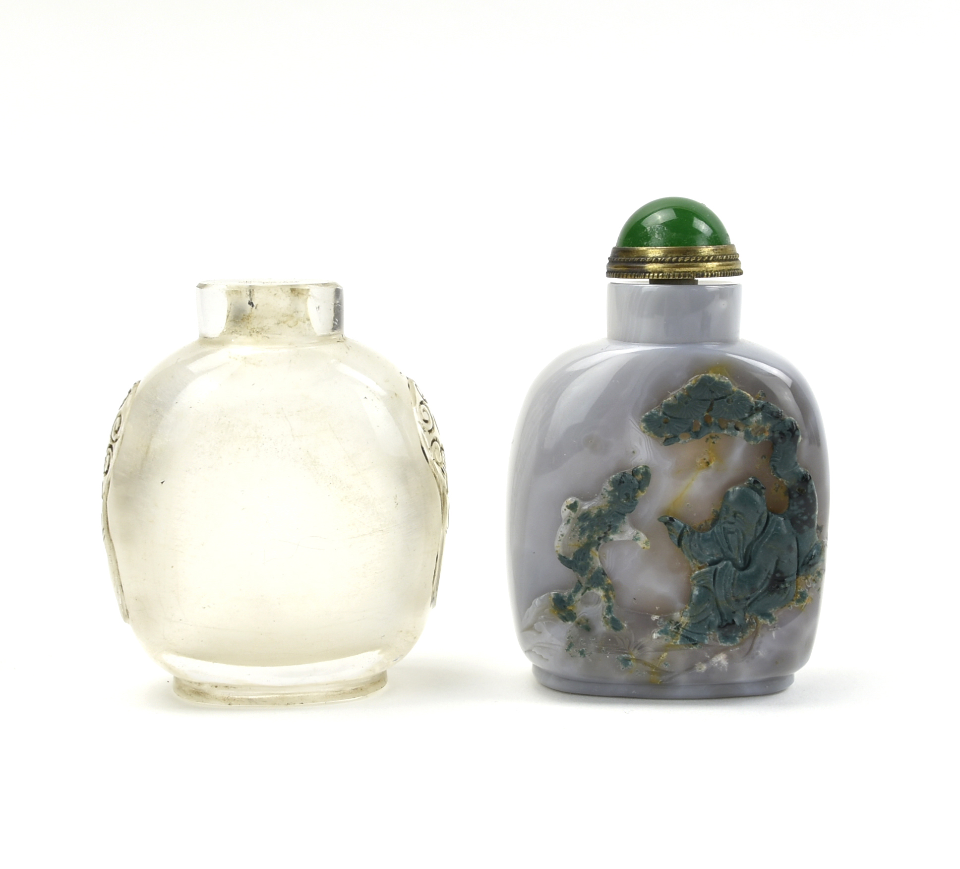 2 CHINESE GLASS SNUFF BOTTLES Chinese 3394a5