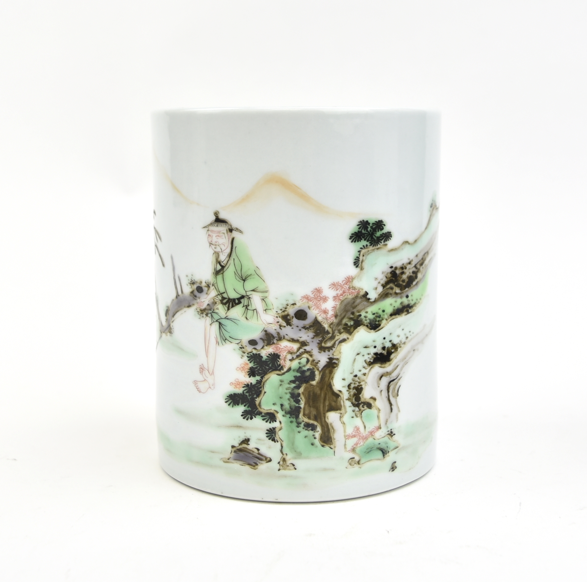A CHINESE FAMILLE VERTE BRUSHPOT 3394ac