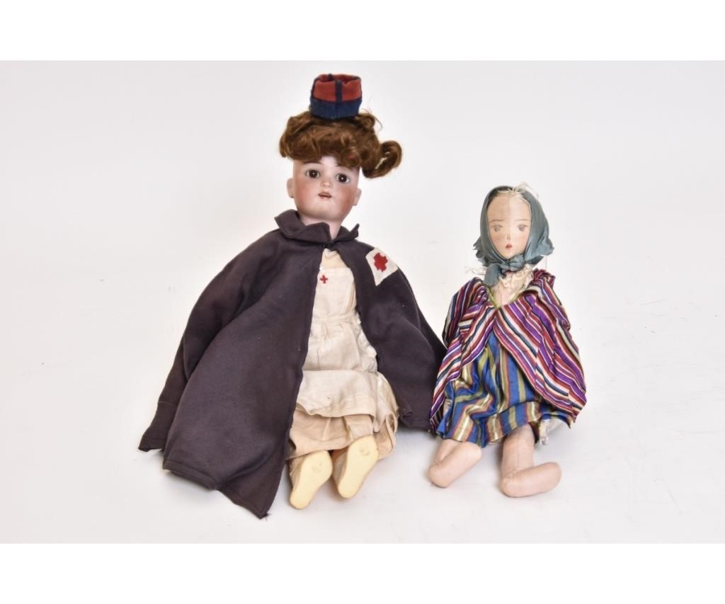 Bisque head doll marked Heinrich Handwert,