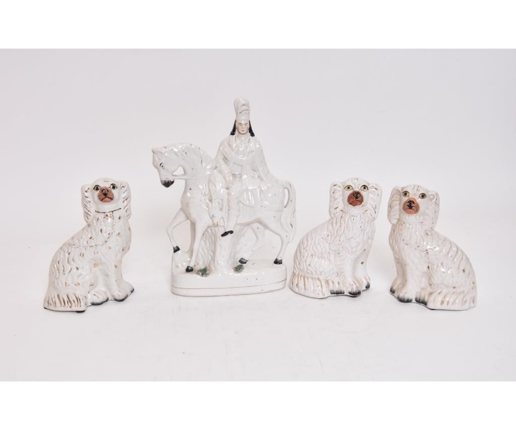 Pair of Staffordshire seated spaniels  3394fa