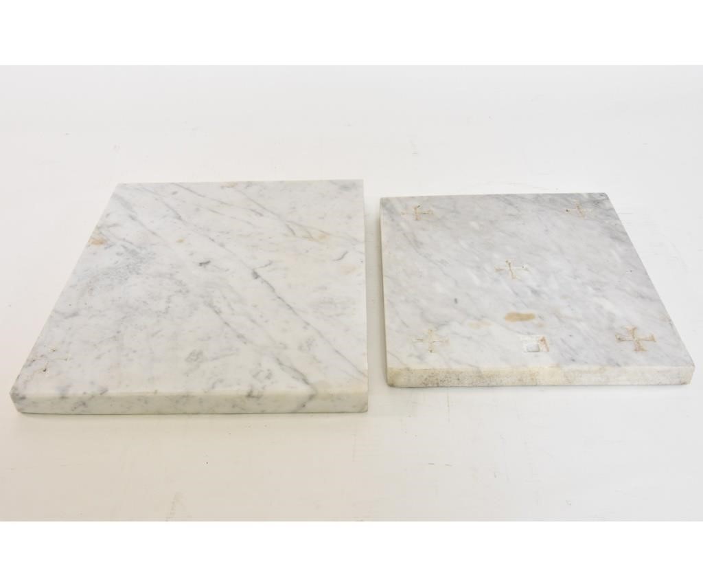 Two white marble serving blocks 339517