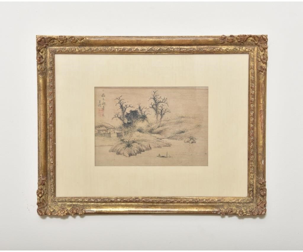 Framed and matted Chinese watercolor