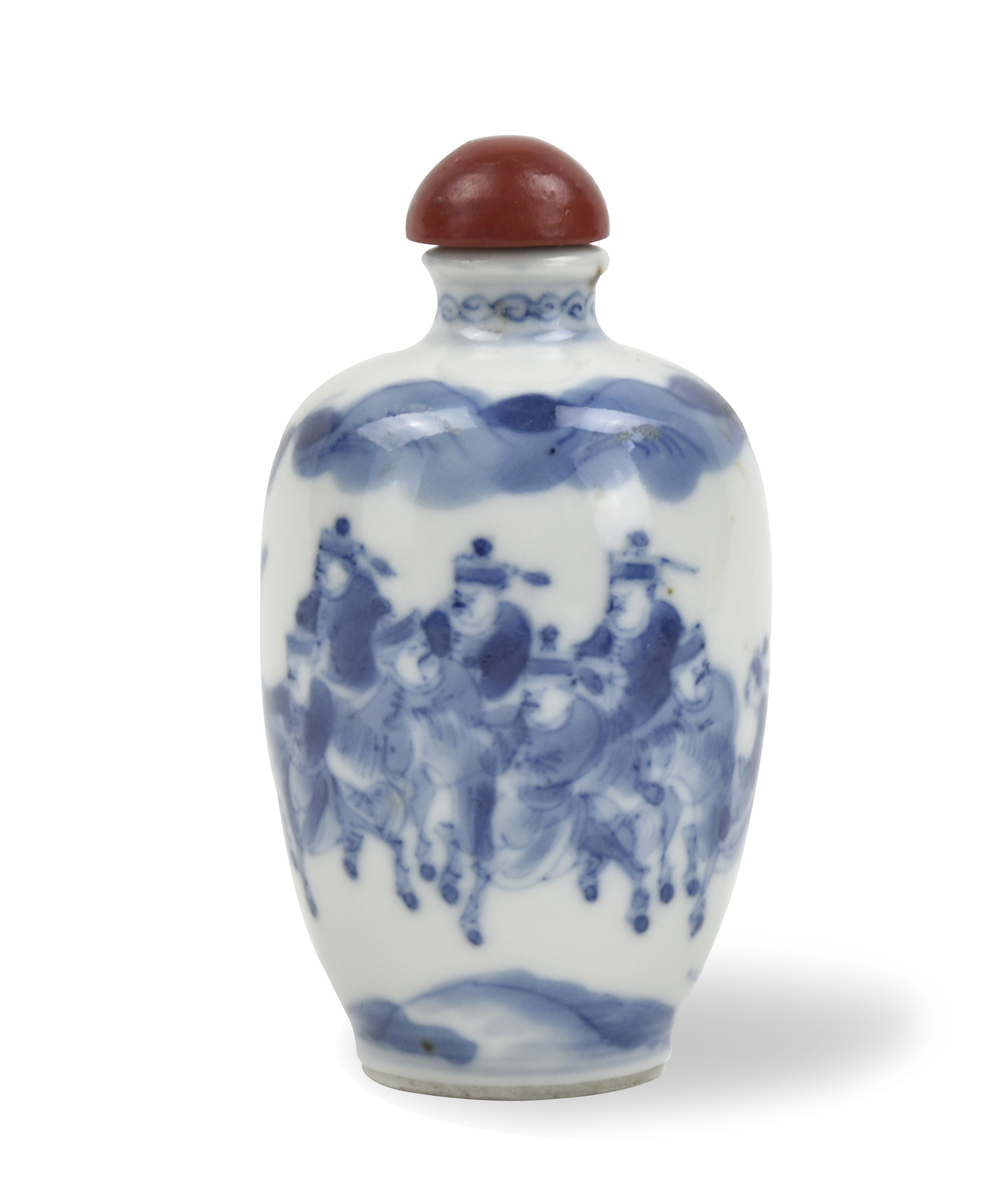 CHINESE BLUE & WHITE SNUFF BOTTLE