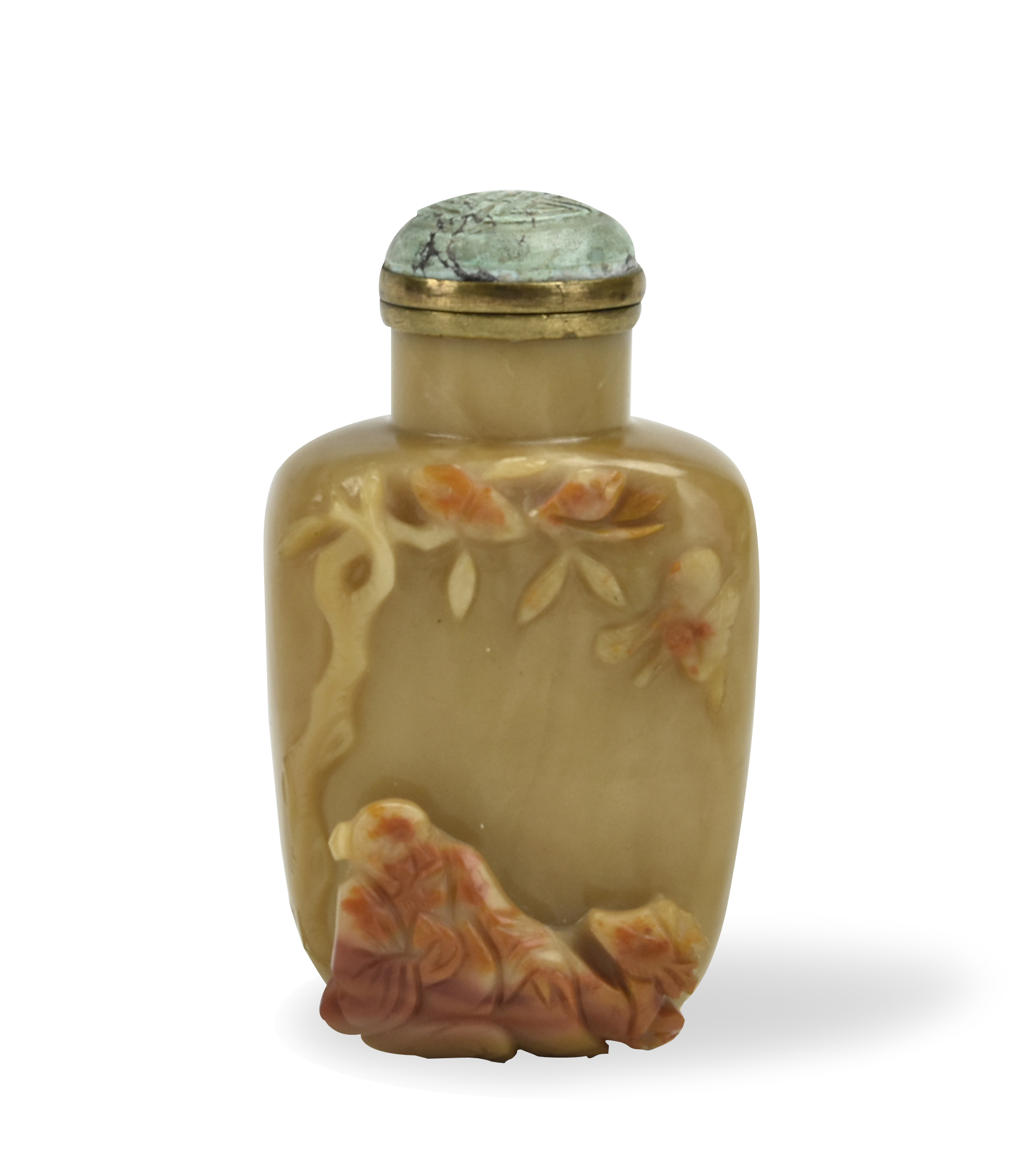 CHINESE AGATE SNUFF BOTTLE W SHOU  33956f