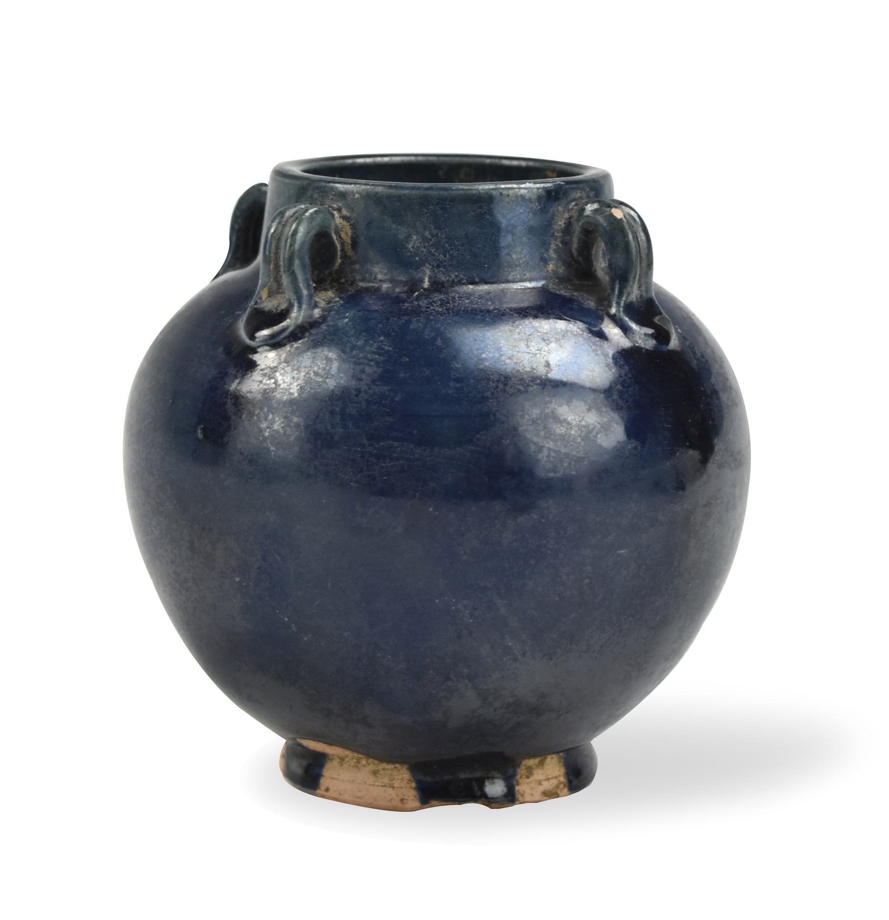 CHINESE BLUE GLAZED JAR, TANG DYNASTY