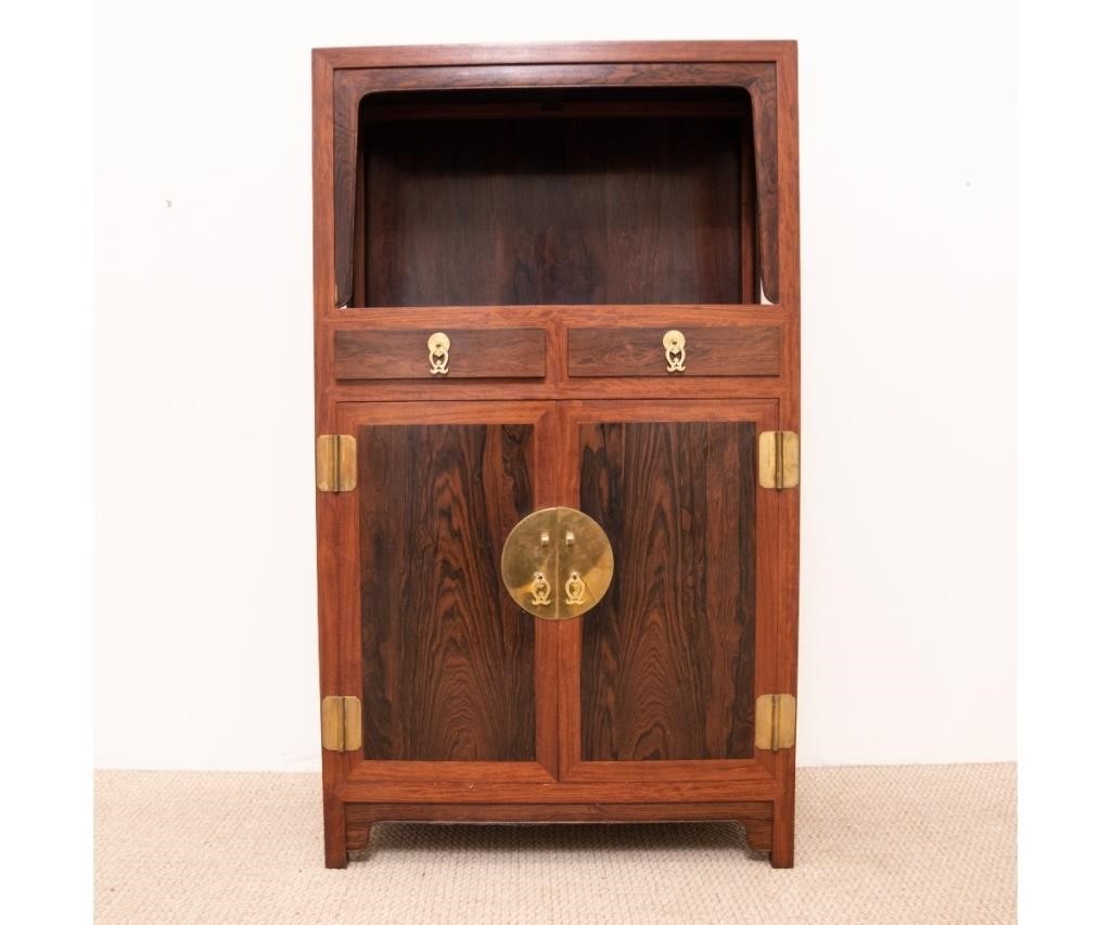 Asian hardwood cabinet 20th c 52 h 3395b3