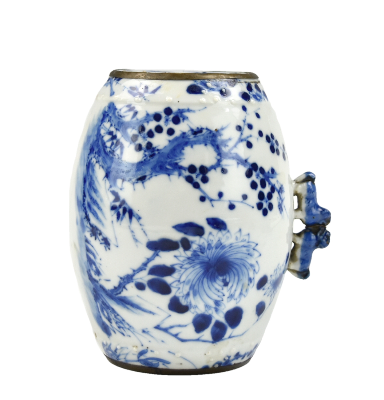 CHINESE BLUE AND WHITE DRUM W  3395bd