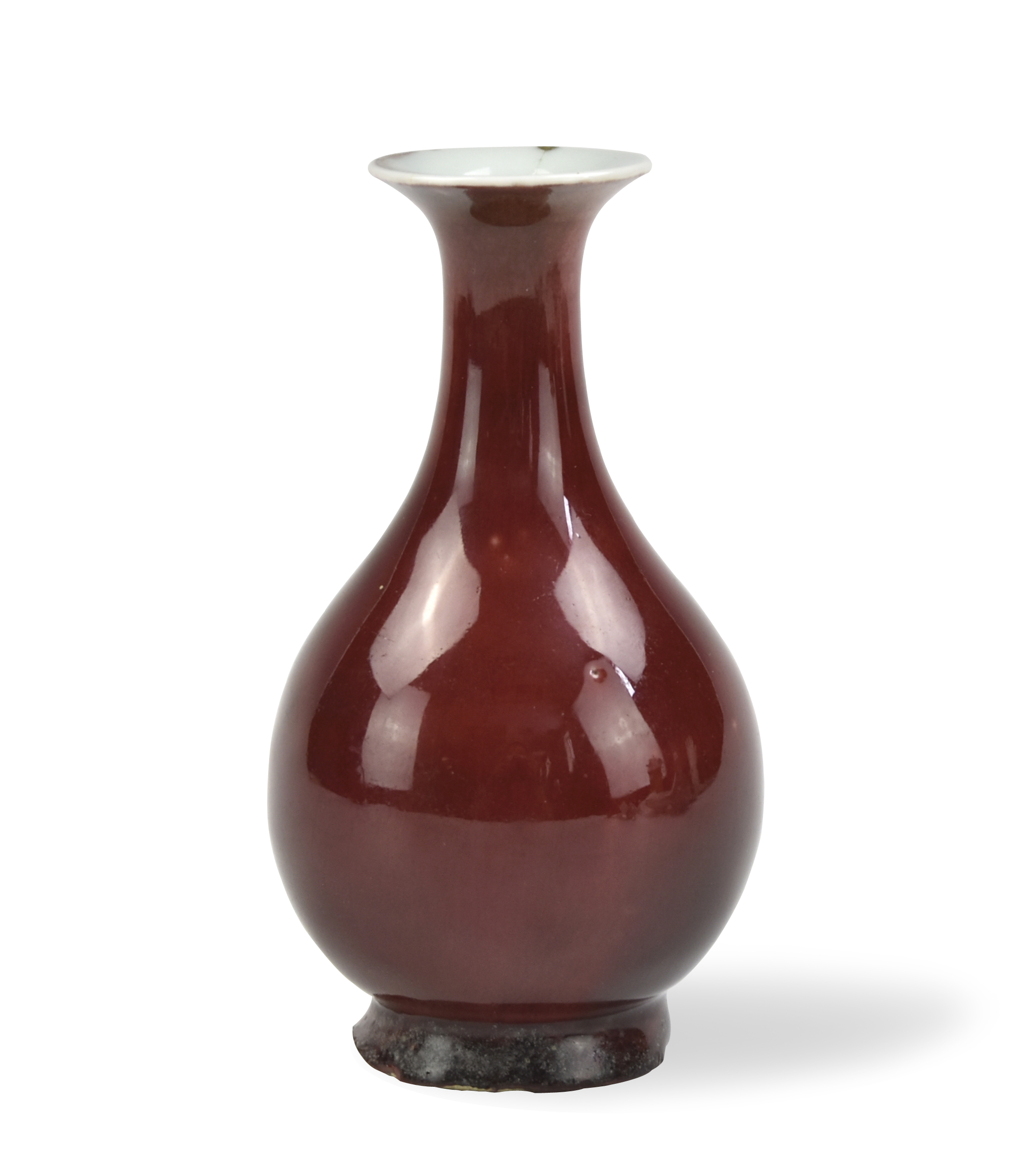 CHINESE RED GLAZED YUHUCHUN VASE,