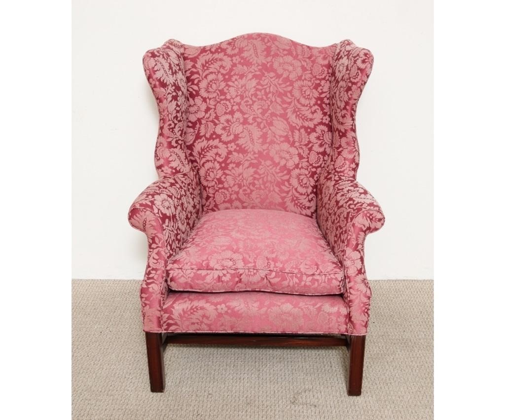 Chippendale style mahogany wing chair