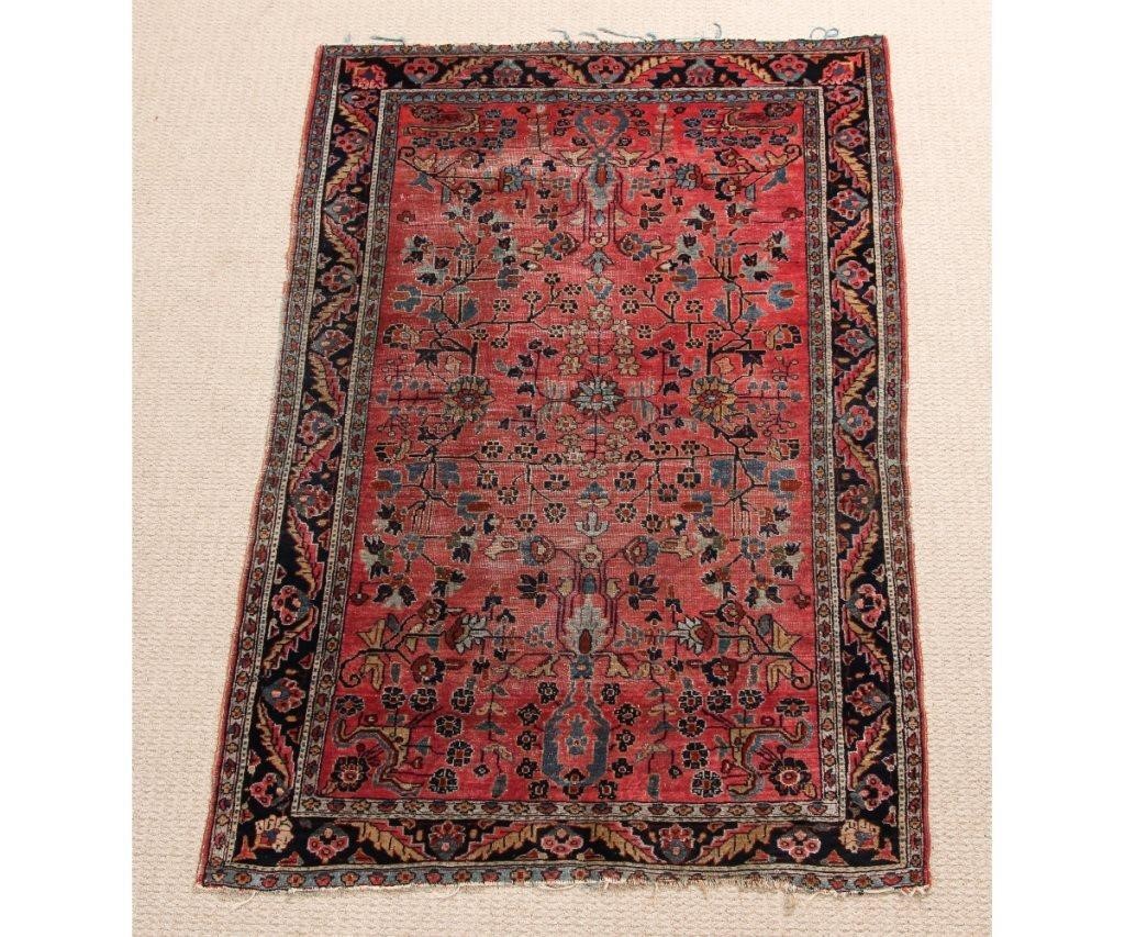 Antique Sarouk hall carpet with 3395f4
