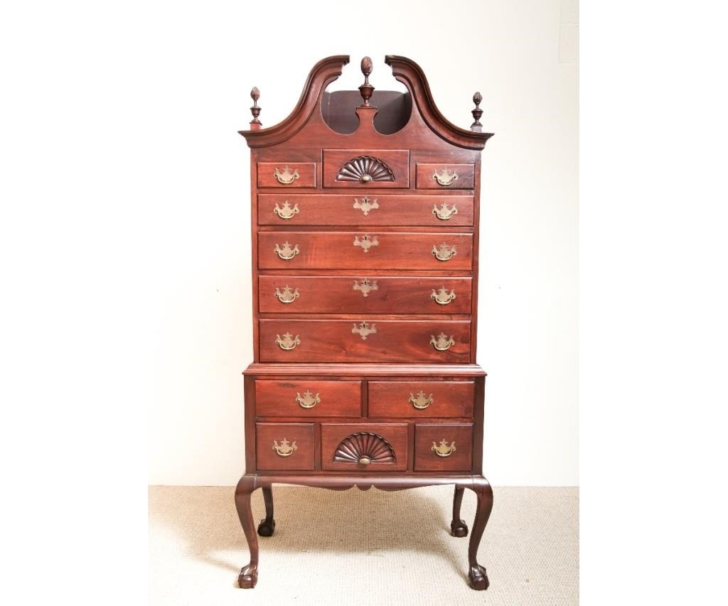 Chippendale style mahogany two part 3395f1