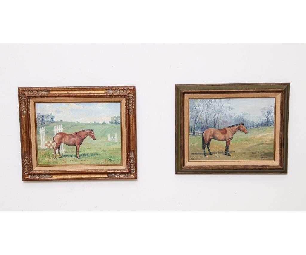 Two oil on canvas equine portraits  339604