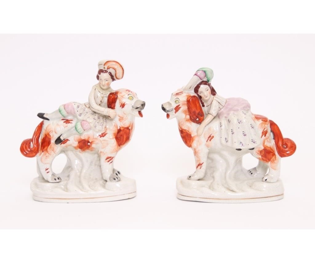 Pair of English Staffordshire red 339635