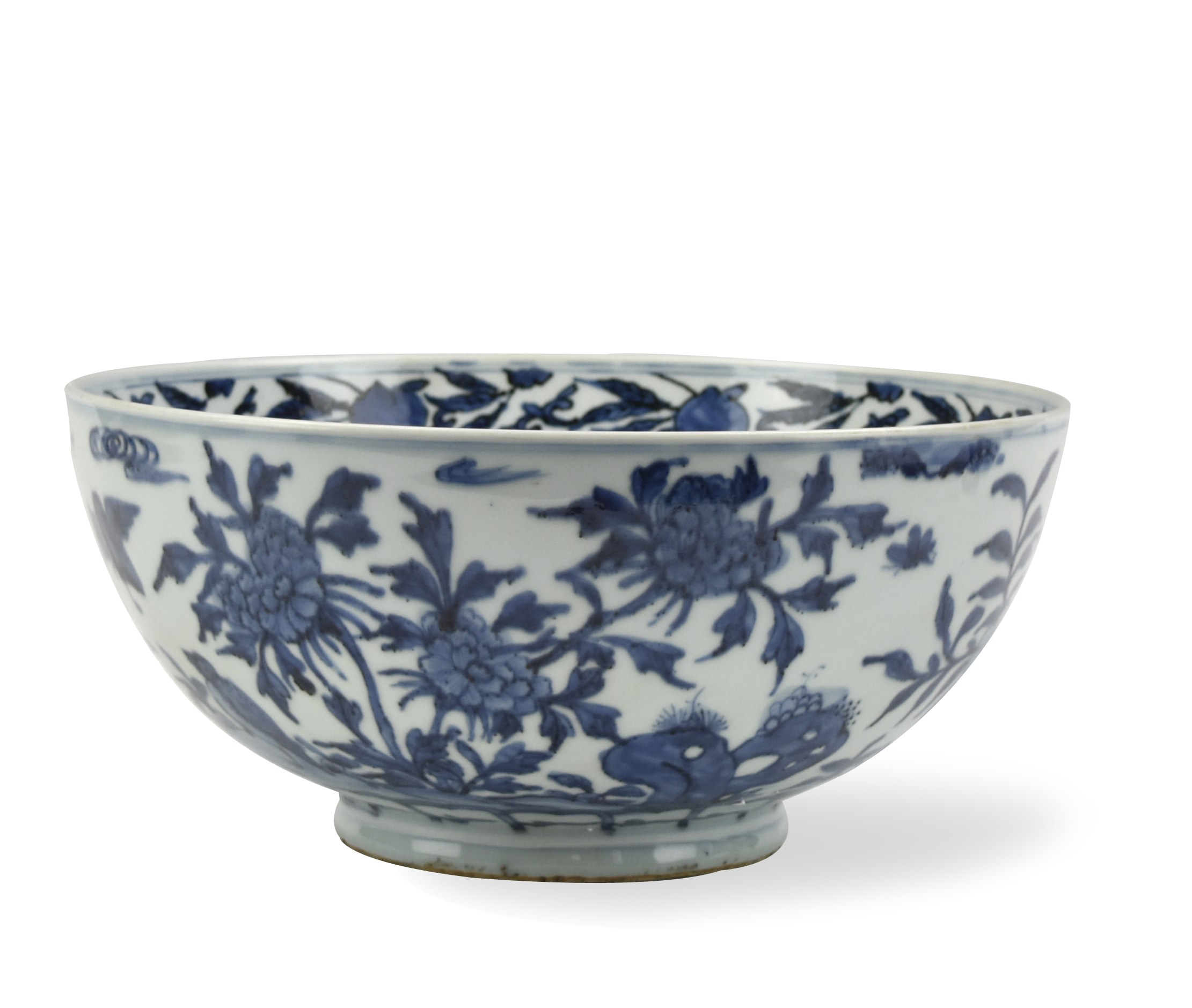 LARGE CHINESE BLUE&WHITE PUNCH BOWL,