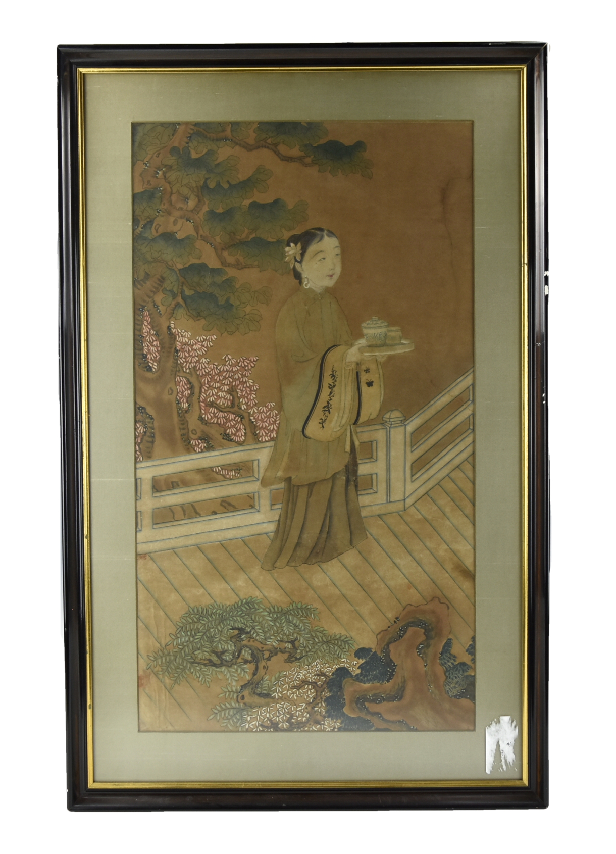 CHINESE SILK PAINTING OF LADY IN 3396e4