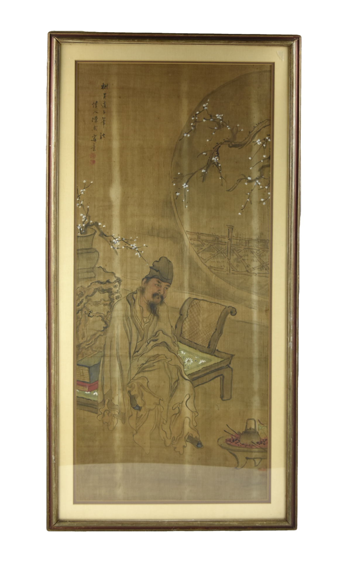 CHINESE FRAMED SILK PAINTING OF 3396e7