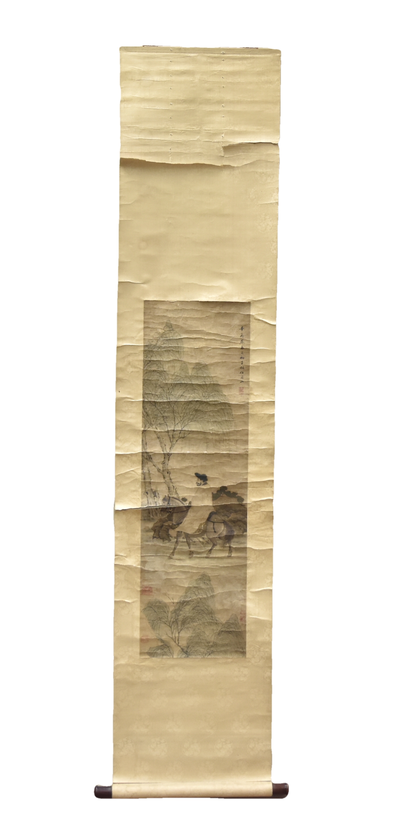 CHINESE PAINTING OF MAN ON HORSE,SIGNED