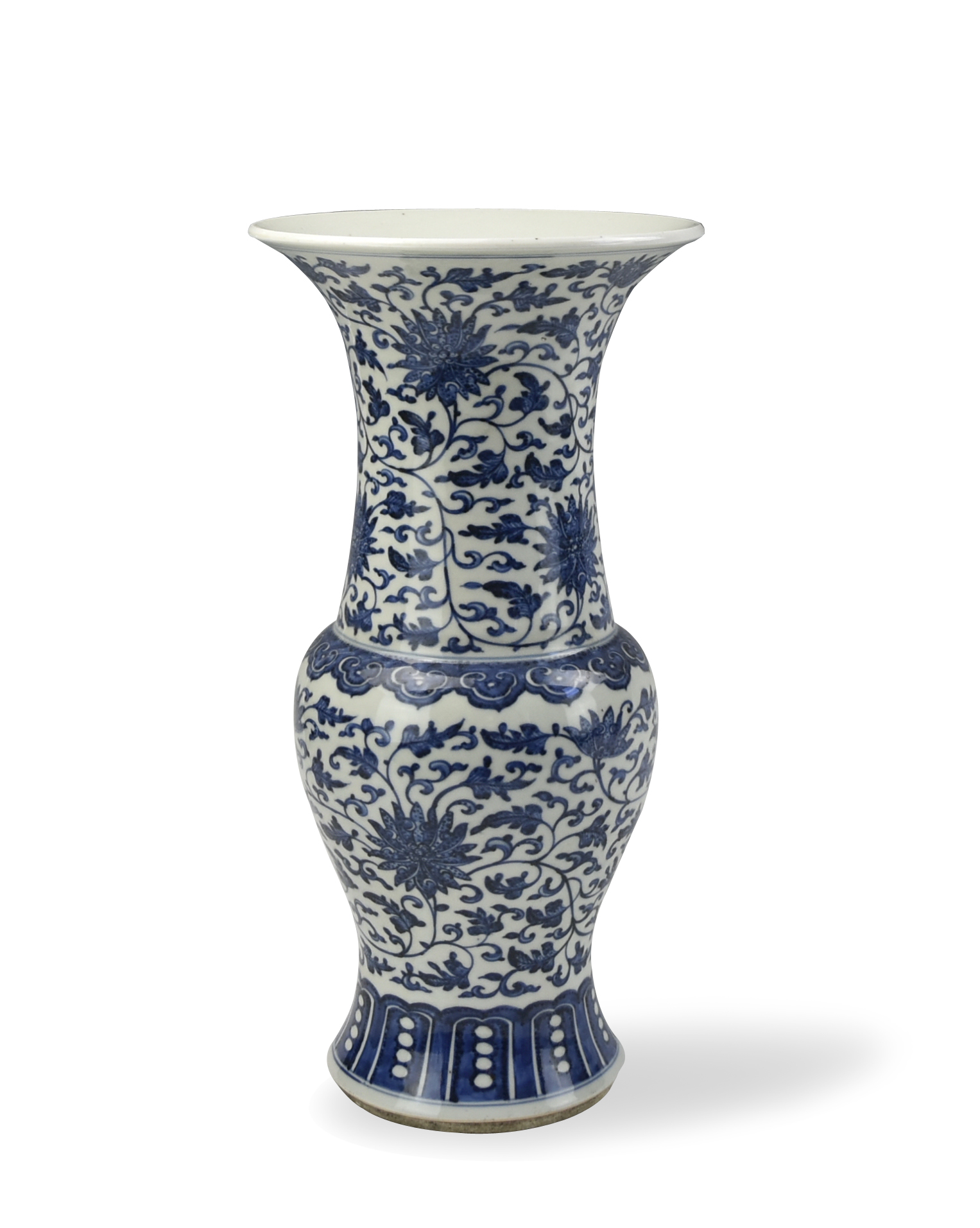 CHINESE BLUE & WHITE YEN YEN VASE,19TH