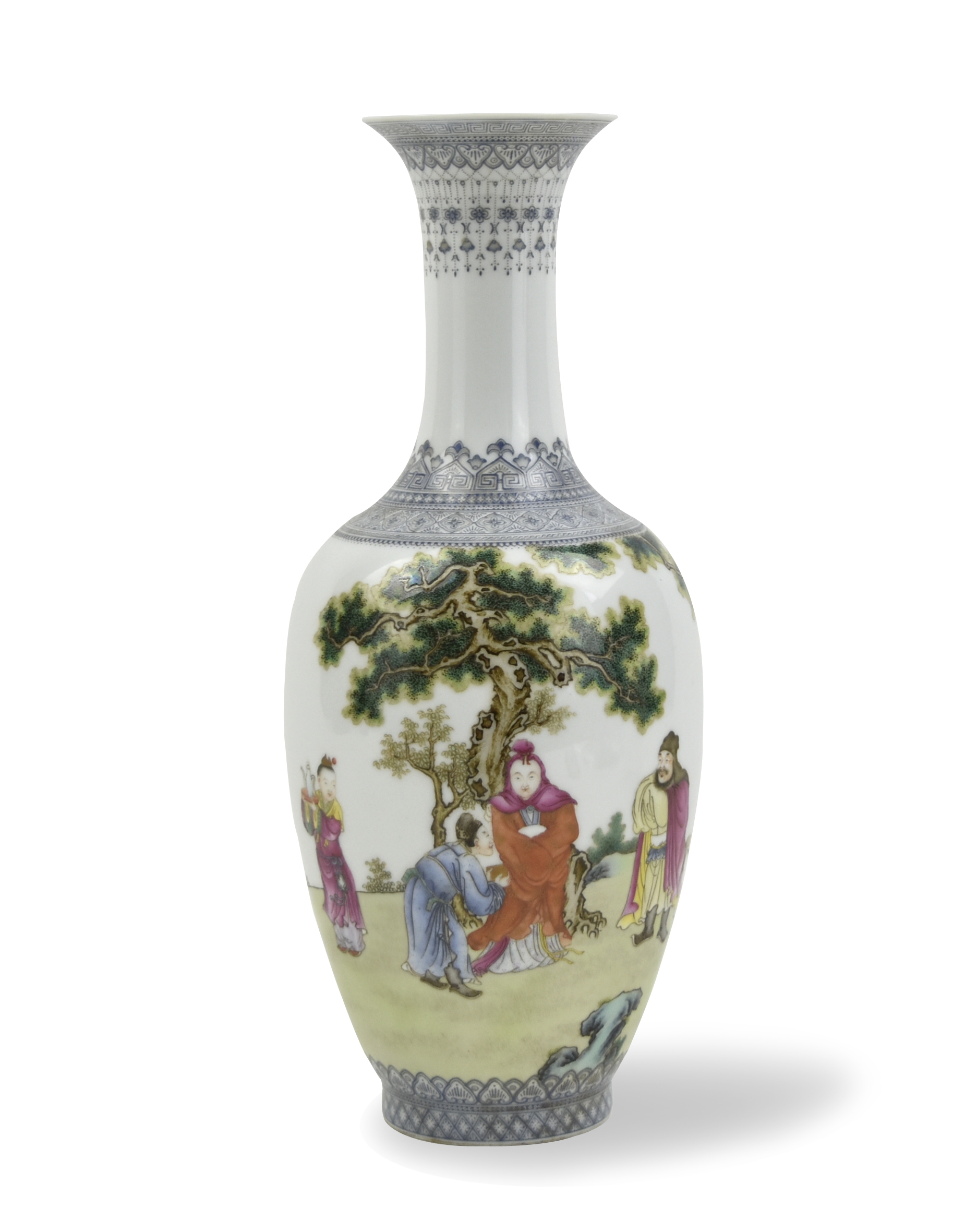 CHINESE FAMILLE ROSE VASE W/ FIGURALS
