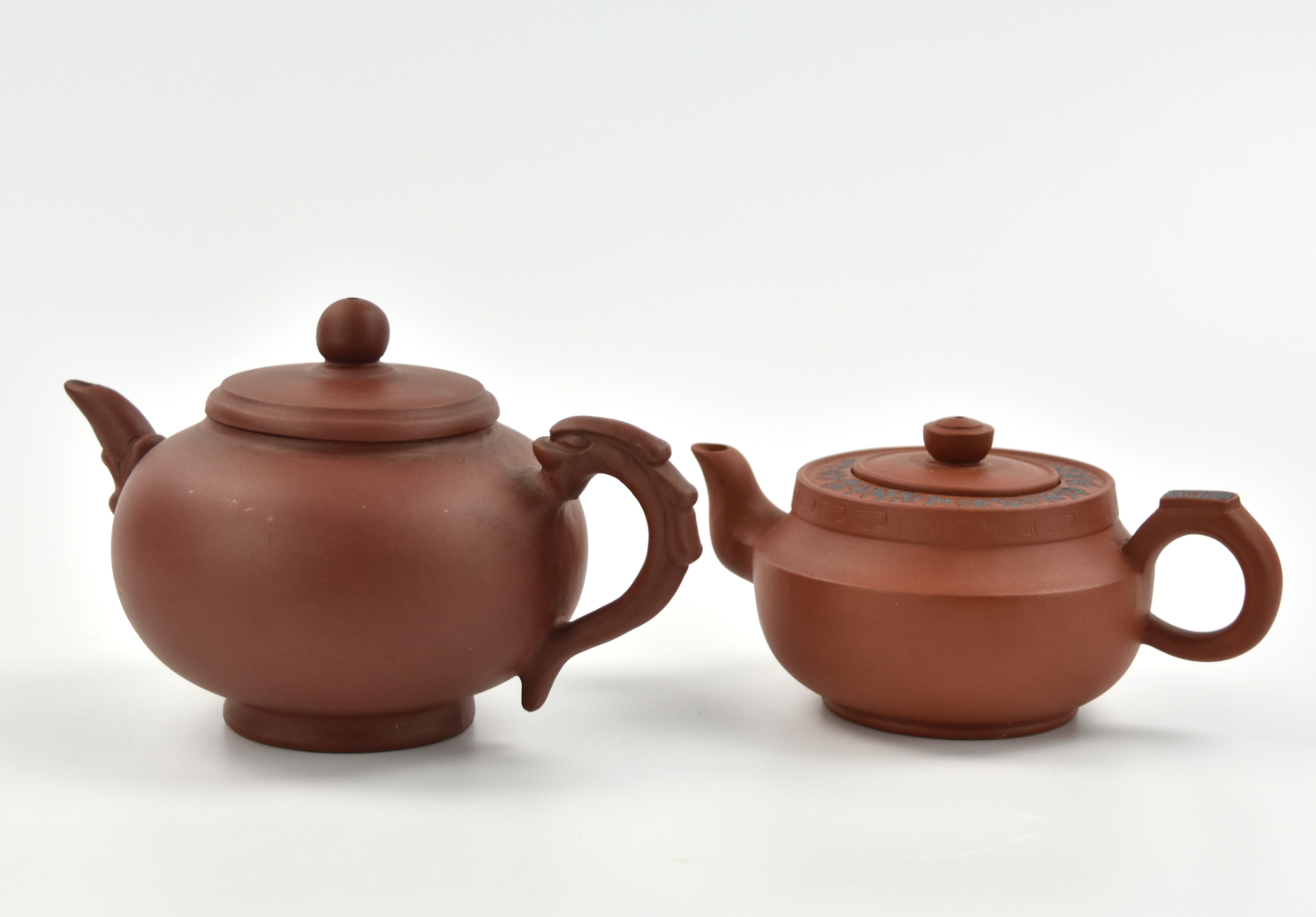 2 CHINESE"YIXING" ZISHA TEAPOTS