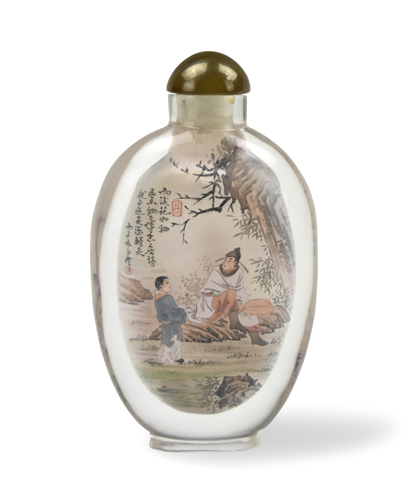 LARGE CHINESE GLASS PAINTING SNUFF 33978b