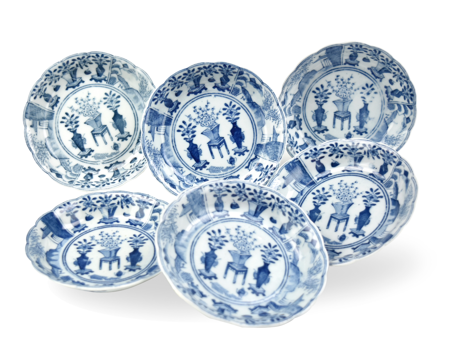 6 CHINESE BLUE WHITE DISHES  339799