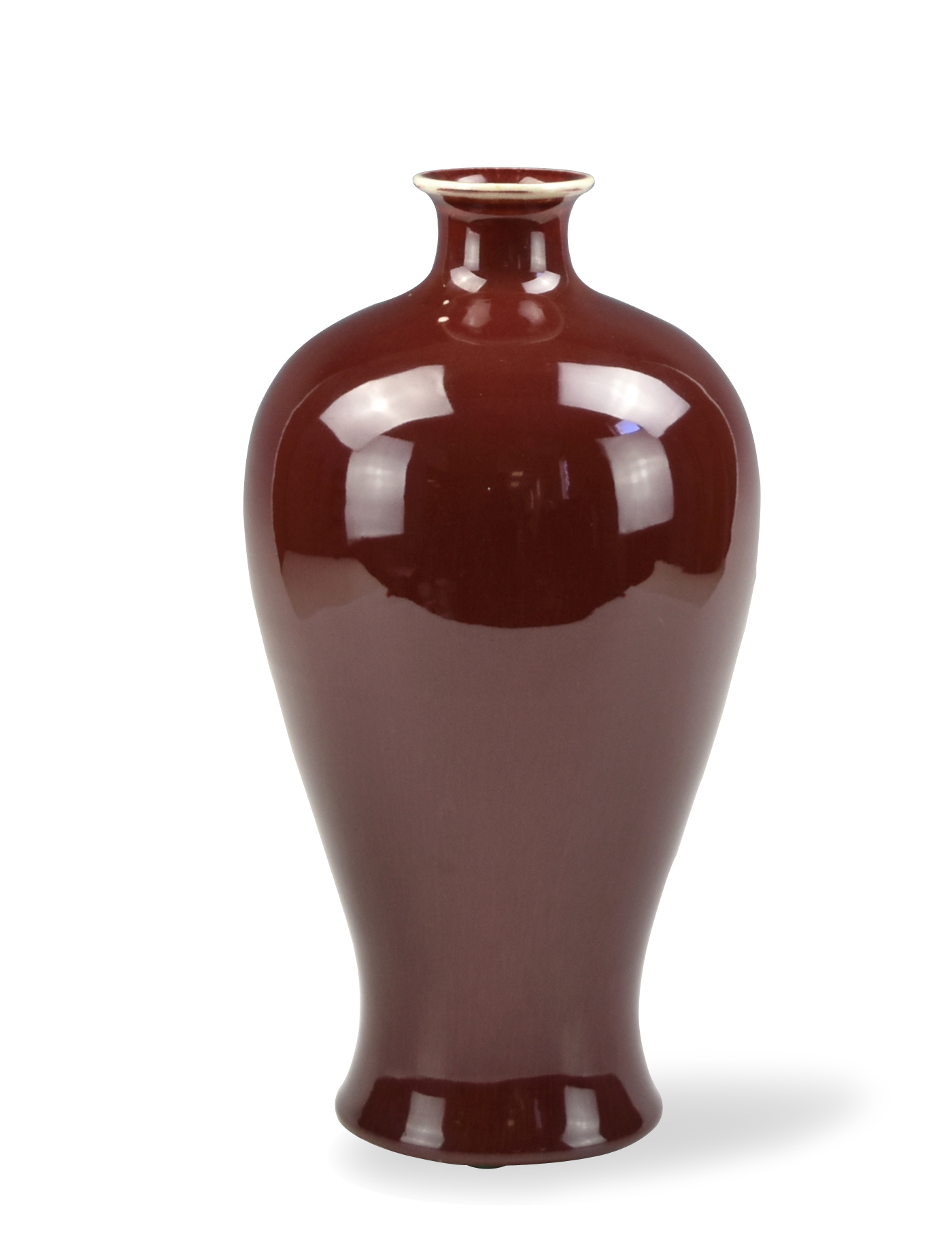 CHINESE RED GLAZED MEI VASE,20TH