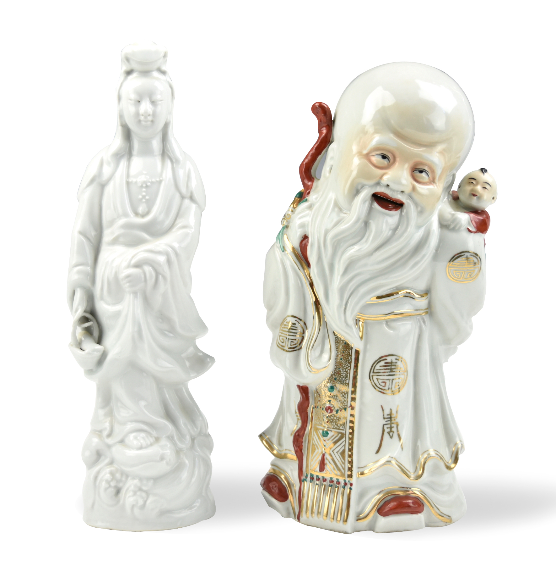 2 CHINESE PORCELAIN FIGURE OF GUANYIN