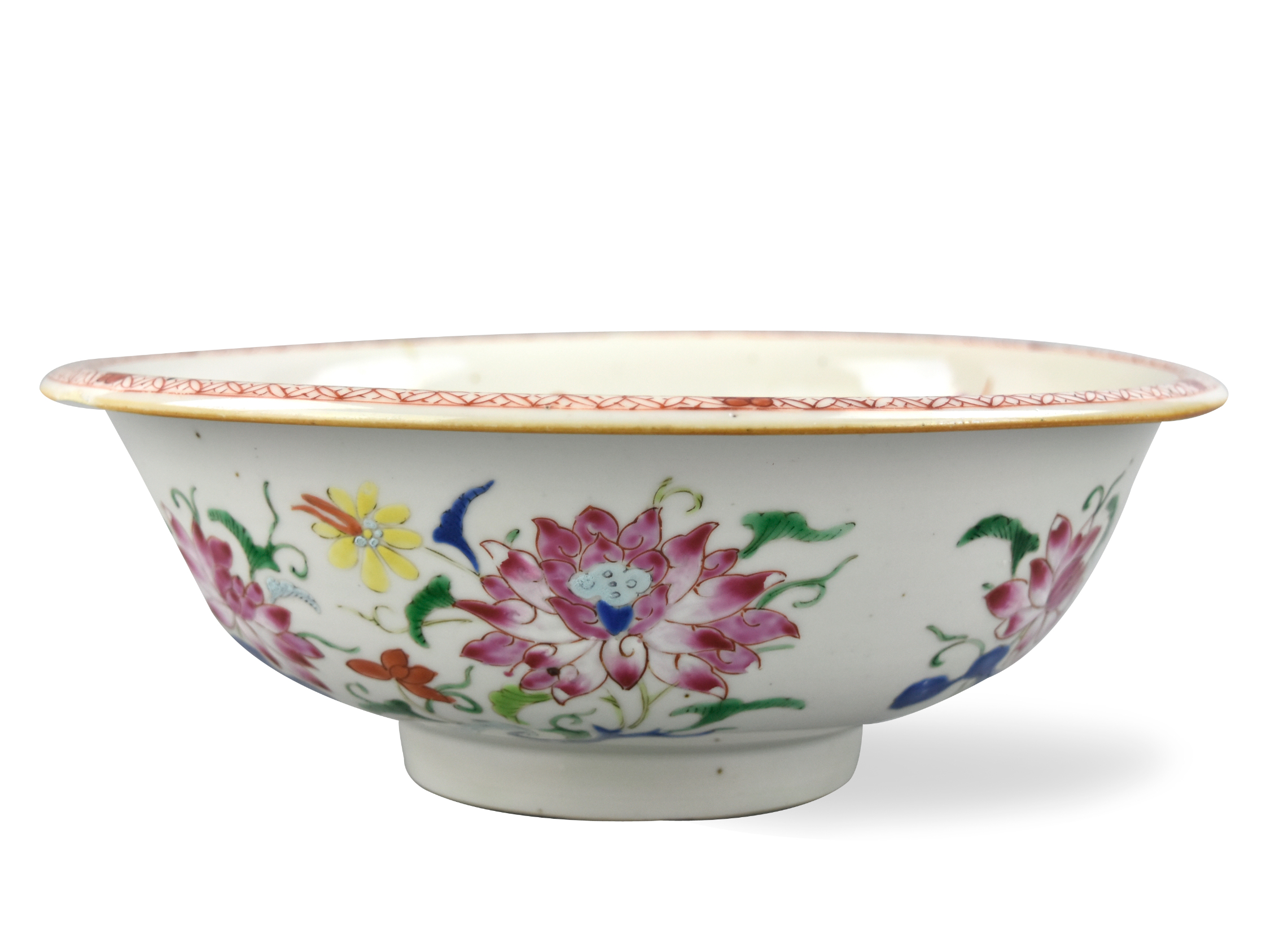 CHINESE FAMILLE ROSE FLOWER BOWL 33980b