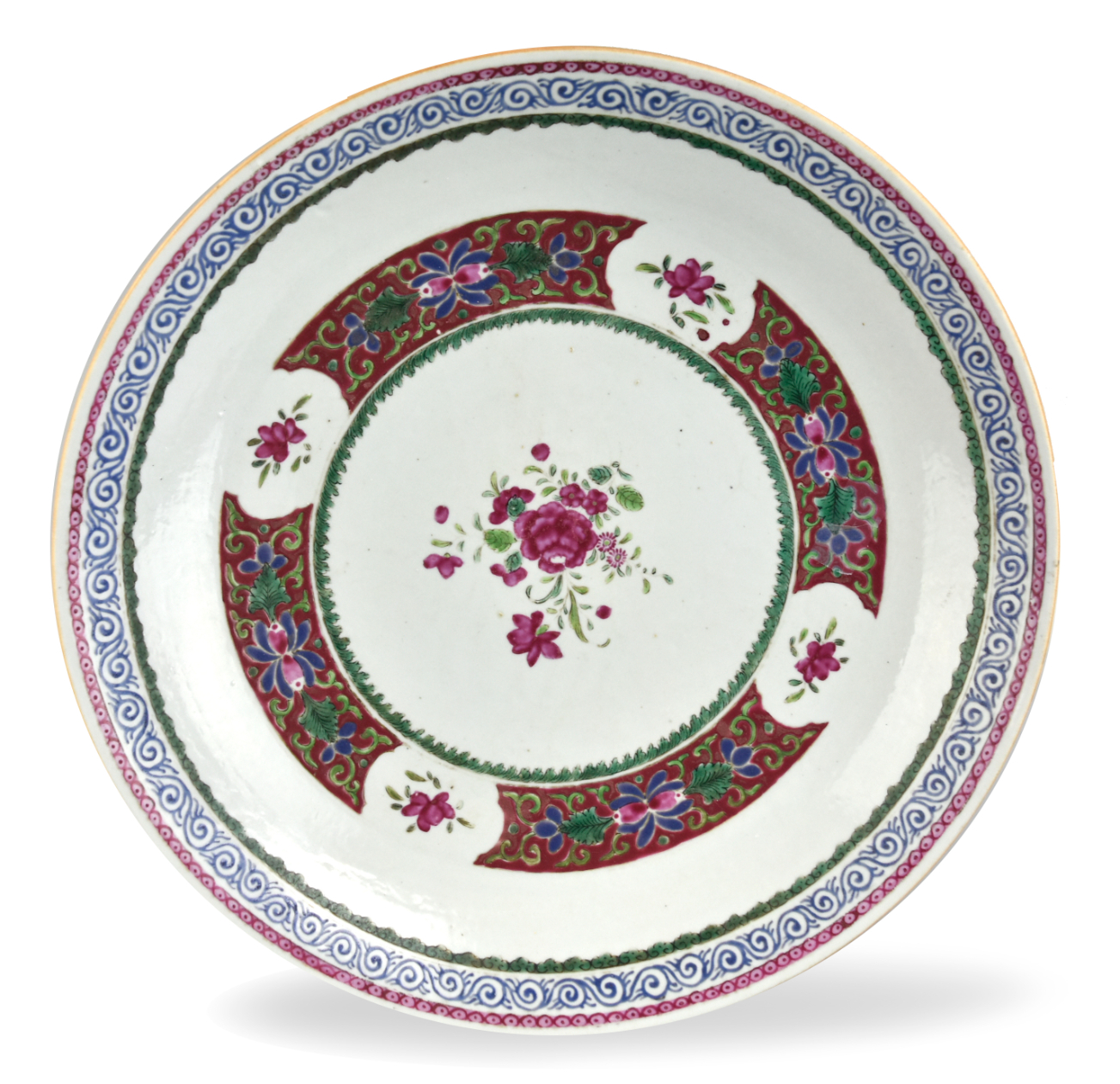LARGE CHINESE FAMILLE ROSE CHARGER  33980e