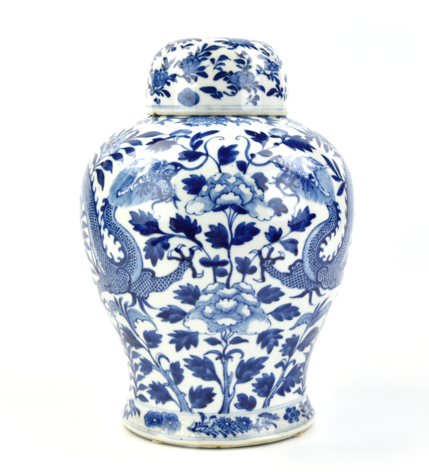 CHINESE BLUE & WHITE DRAGON JAR