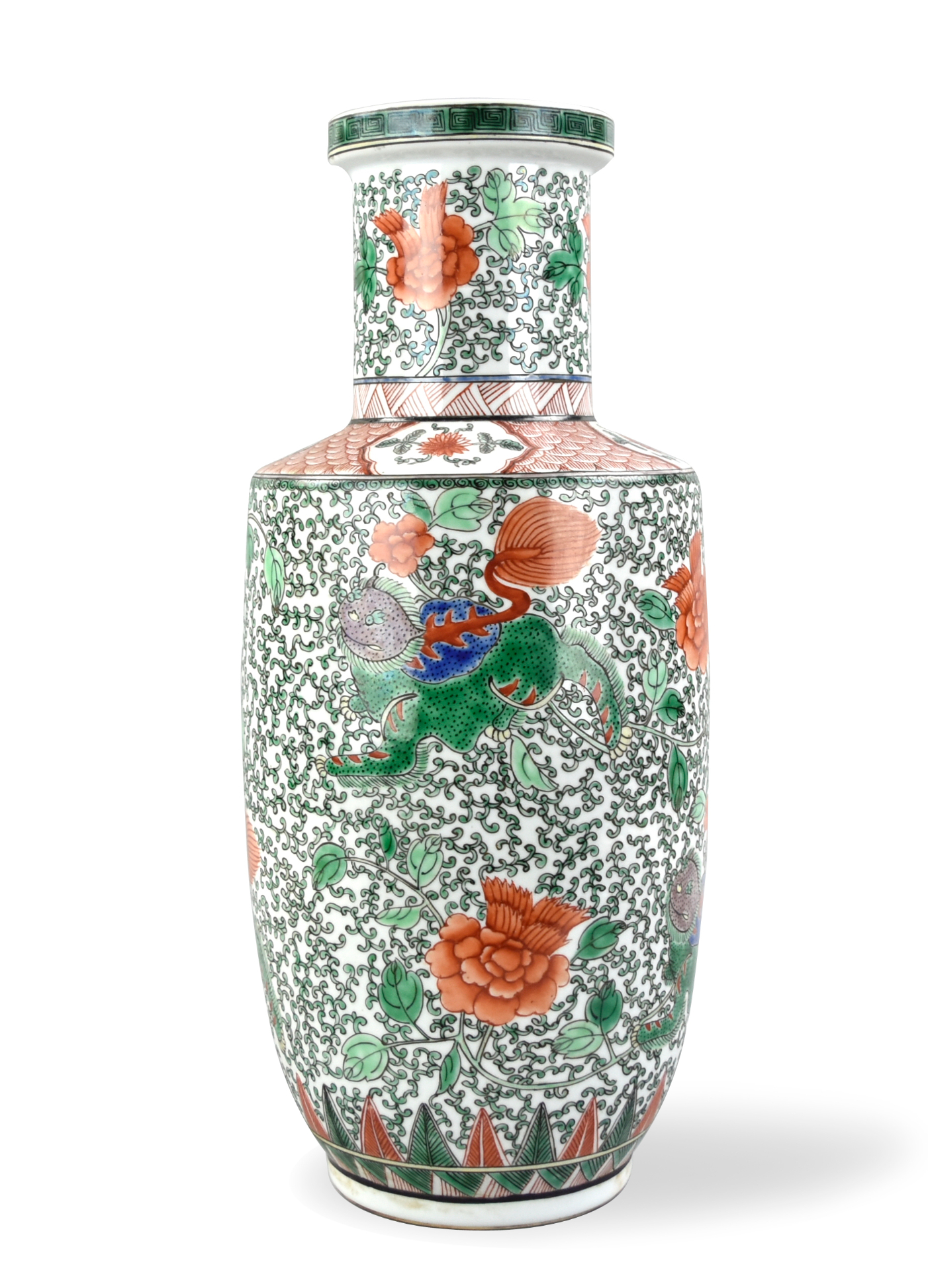 CHINESE FAMILLE VERTE ROULEAU VASE  339847