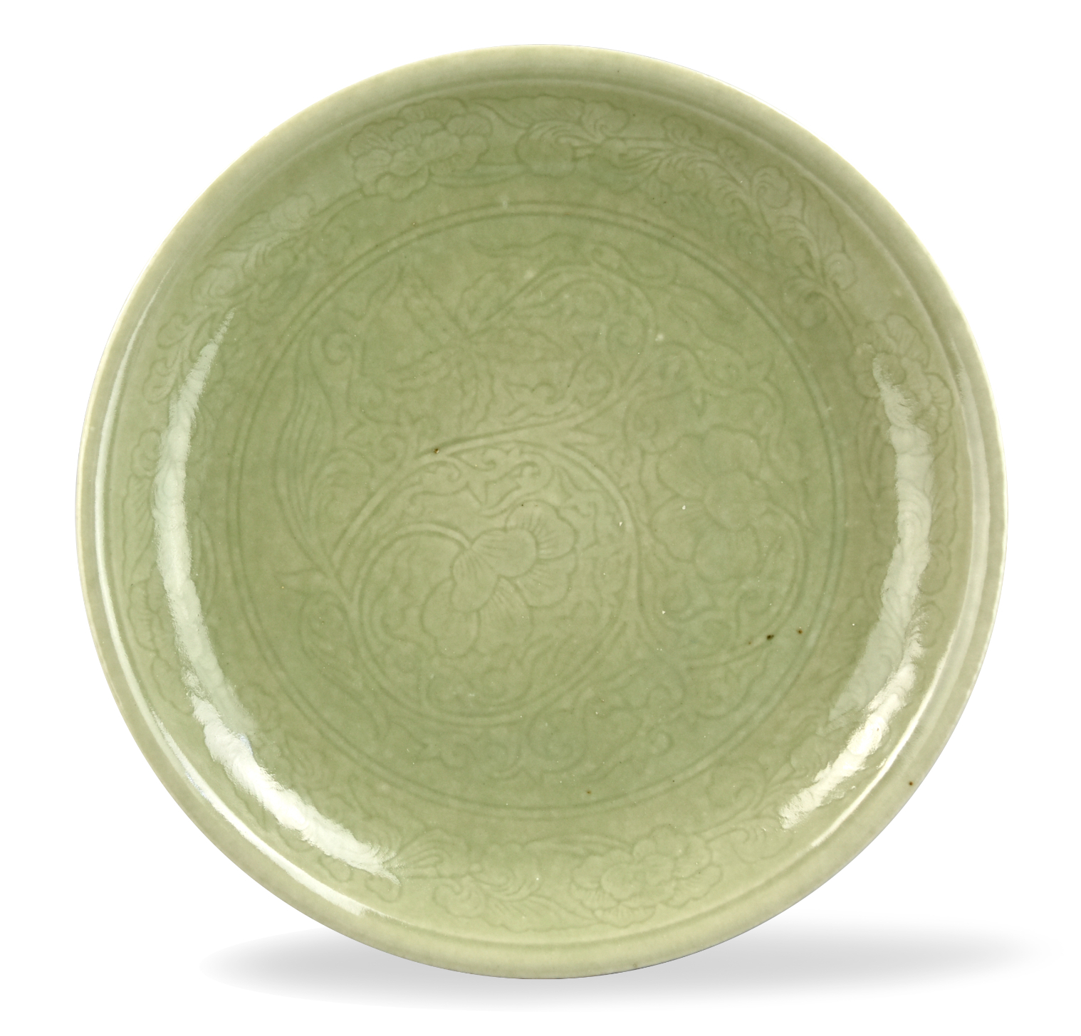 CHINESE CELADON GLAZE CHARGER W/