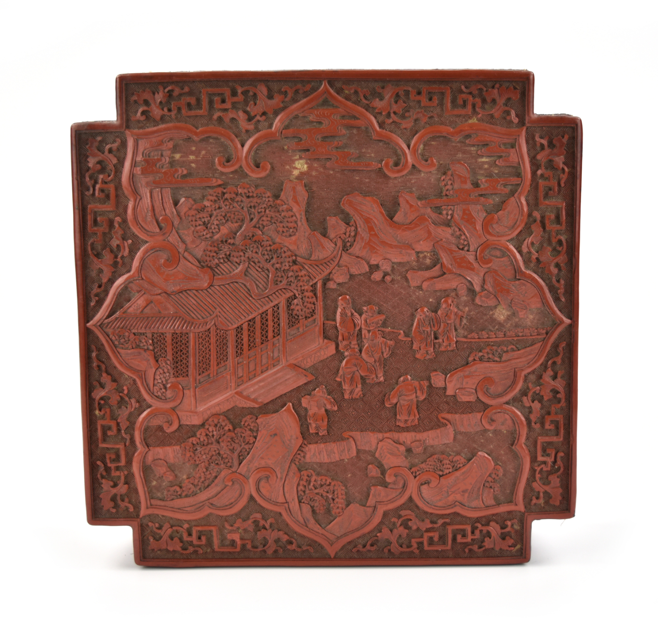CHINESE RED LACQUER CARVING COVERED 33986c