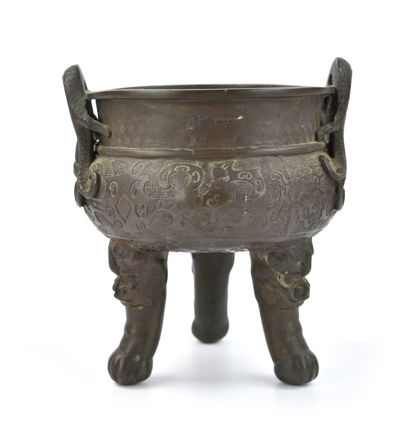 CHINESE BRONZE TRIPOD CENSER QING 339883