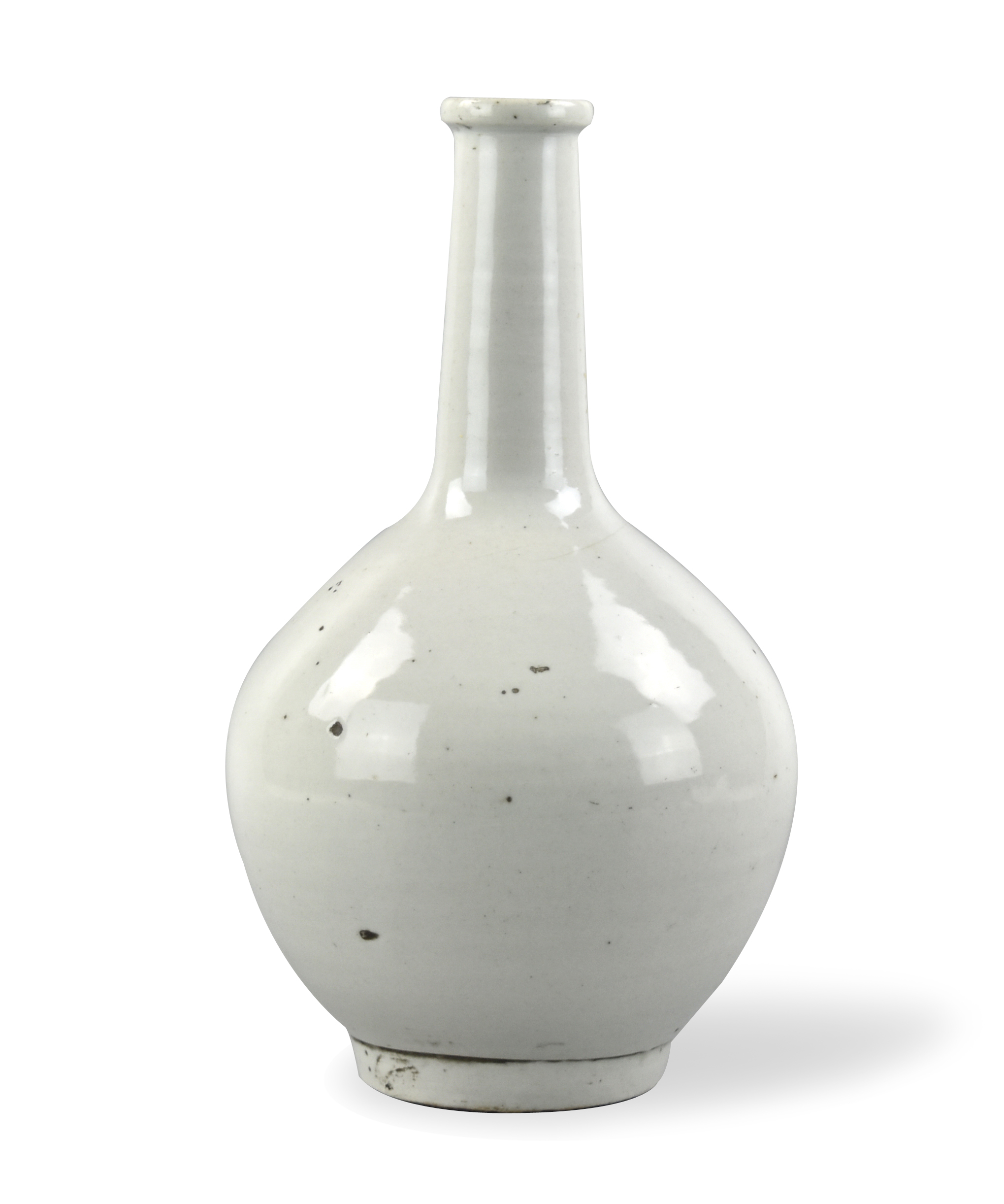 KOREAN WHITE GLAZED LONG NECK VASE,