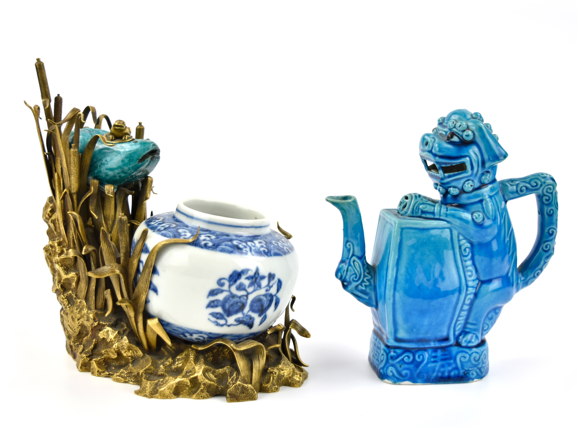 SET OF CHINESE B W JAR 2 PEACOCK 3398a2
