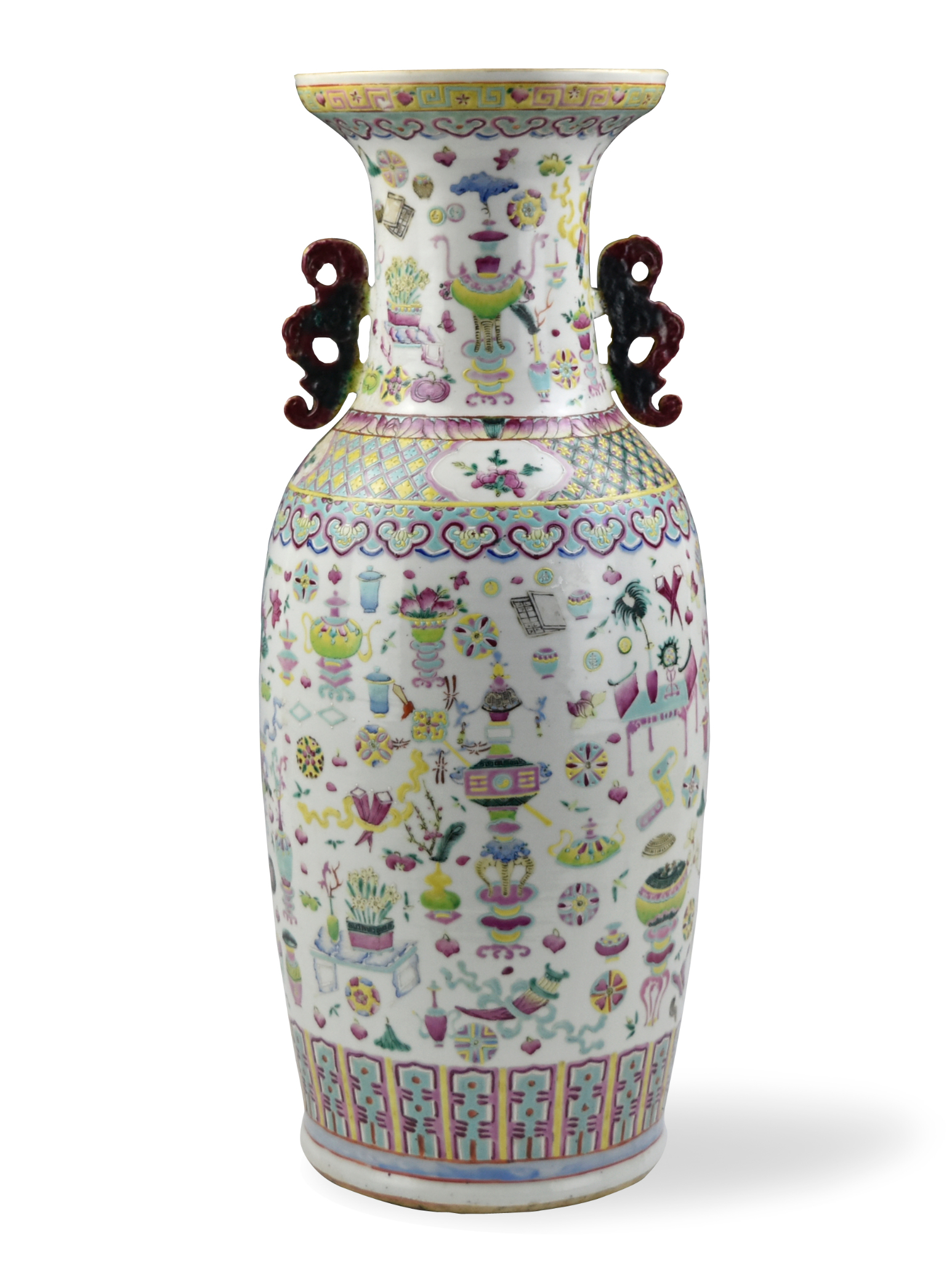 LARGE CHINESE FAMILLE ROSE VASE 3398ba