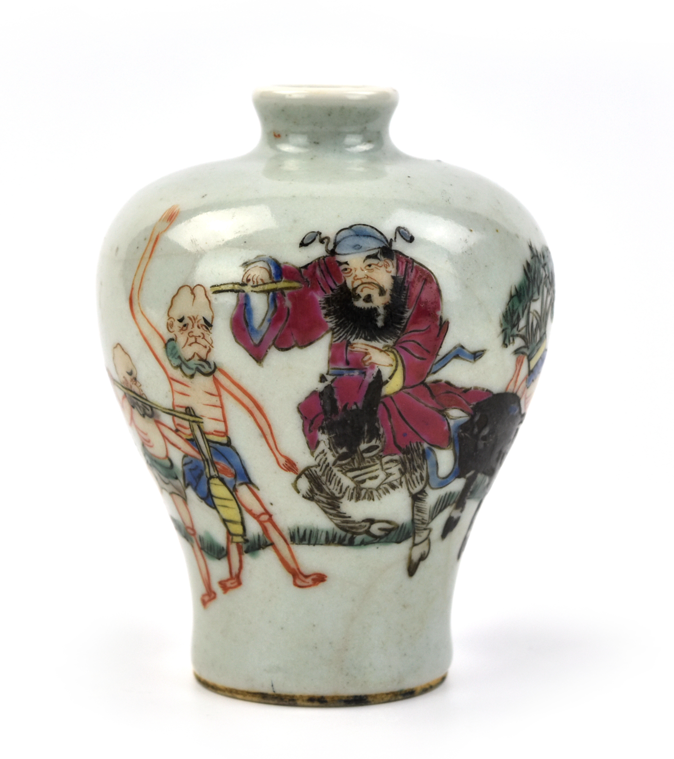 CHINESE FAMILLE ROSE MEI VASE W/