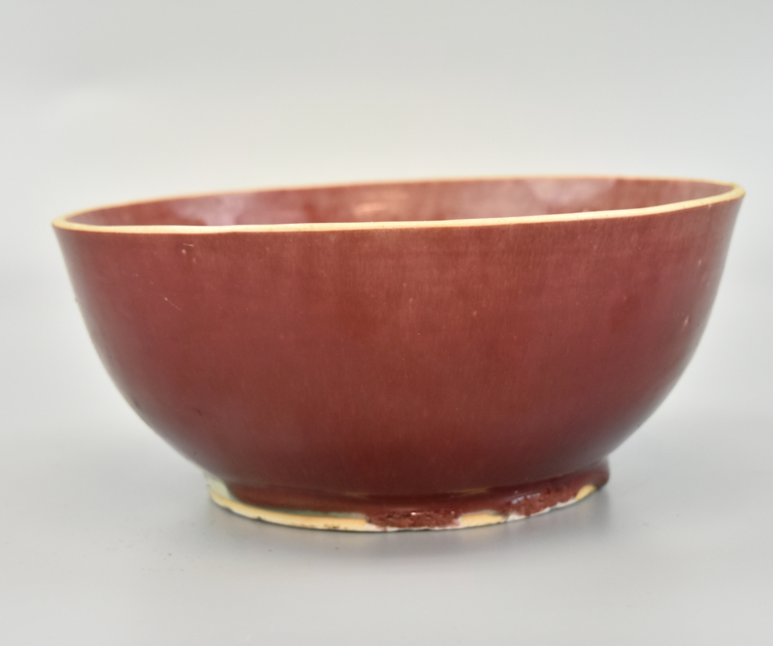 LARGE CHINESE RED GLAZED BOWL 19 20TH 3398d8