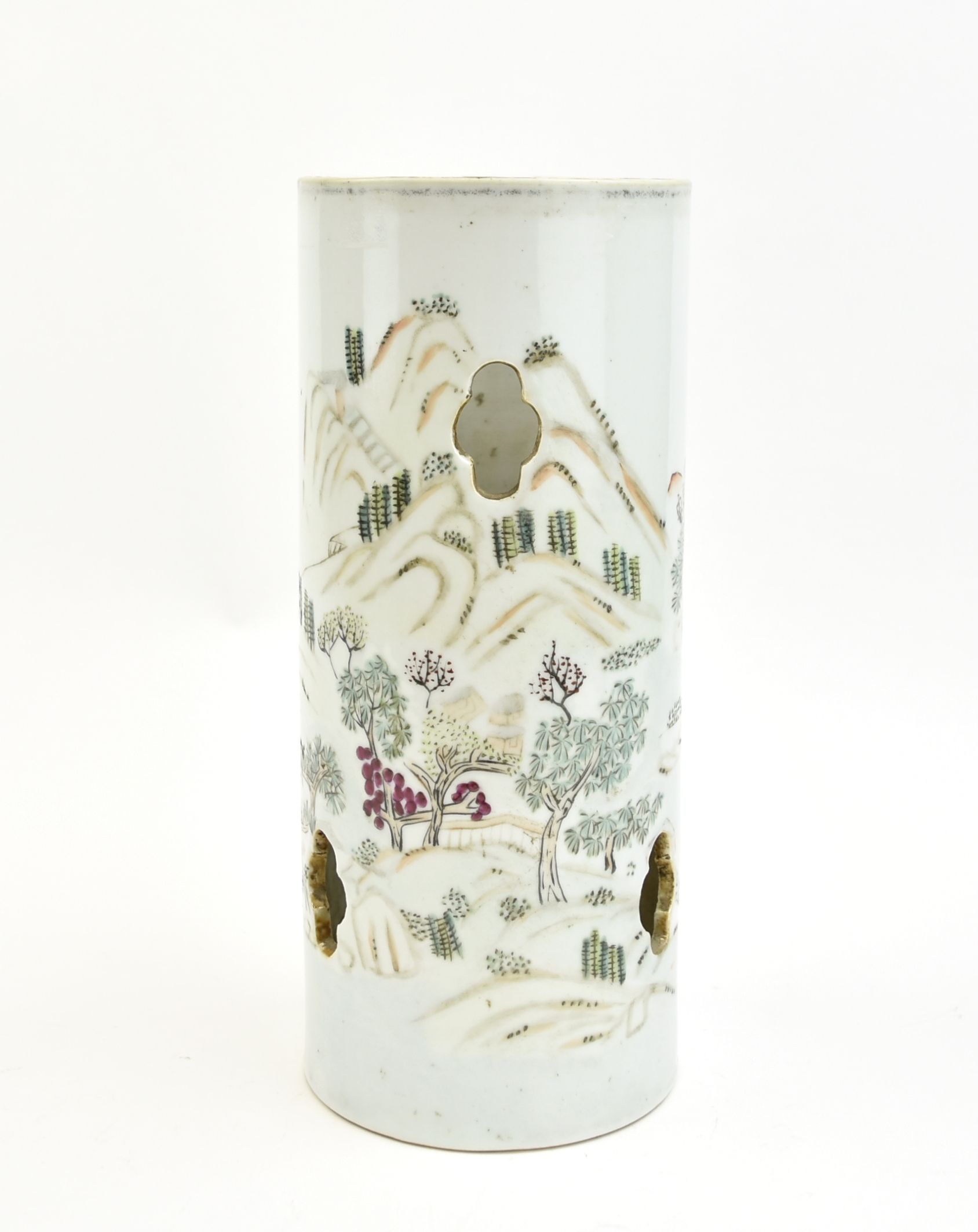 CHINESE FAMILLE ROSE HAT VASE W.