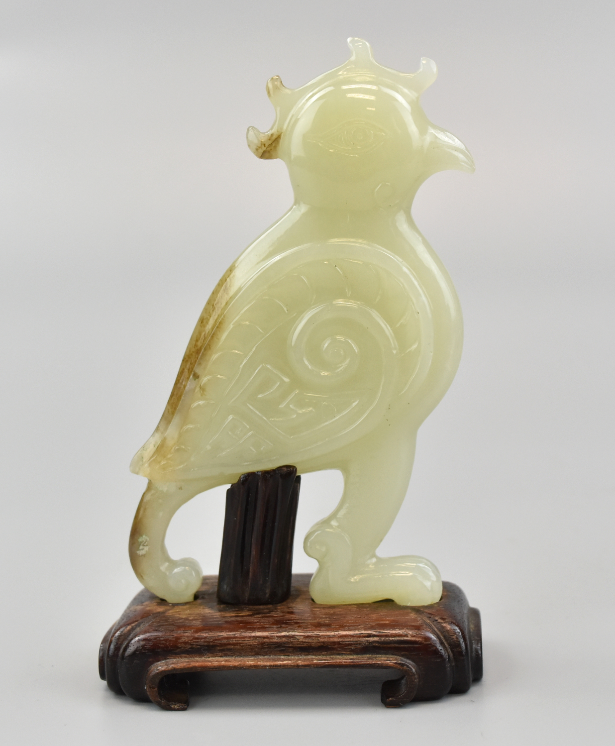 CHINESE WHITE JADE OF PARROT  33990b