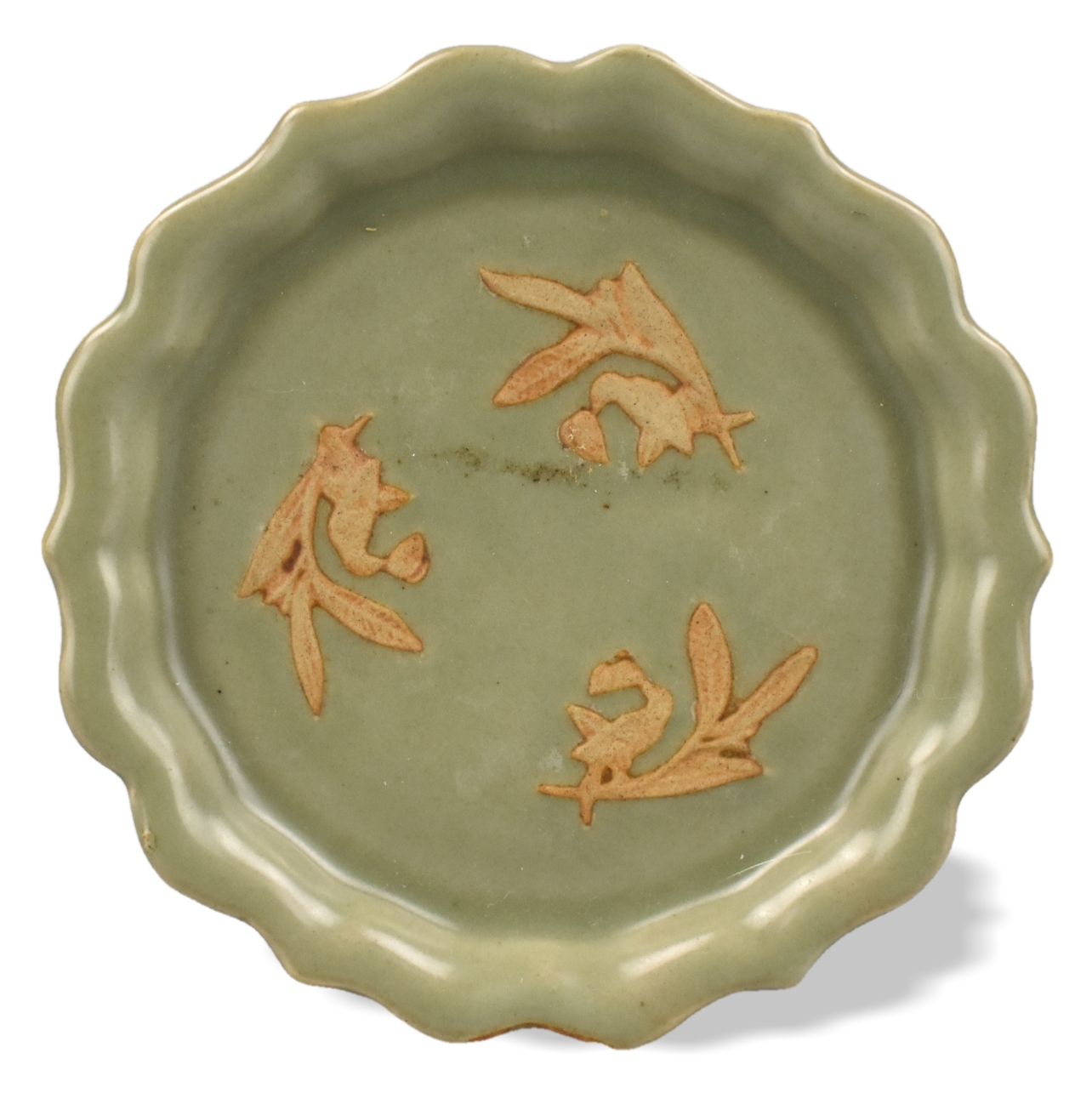 CHINESE LONGQUAN CELADON "PHOENIX"DISH,