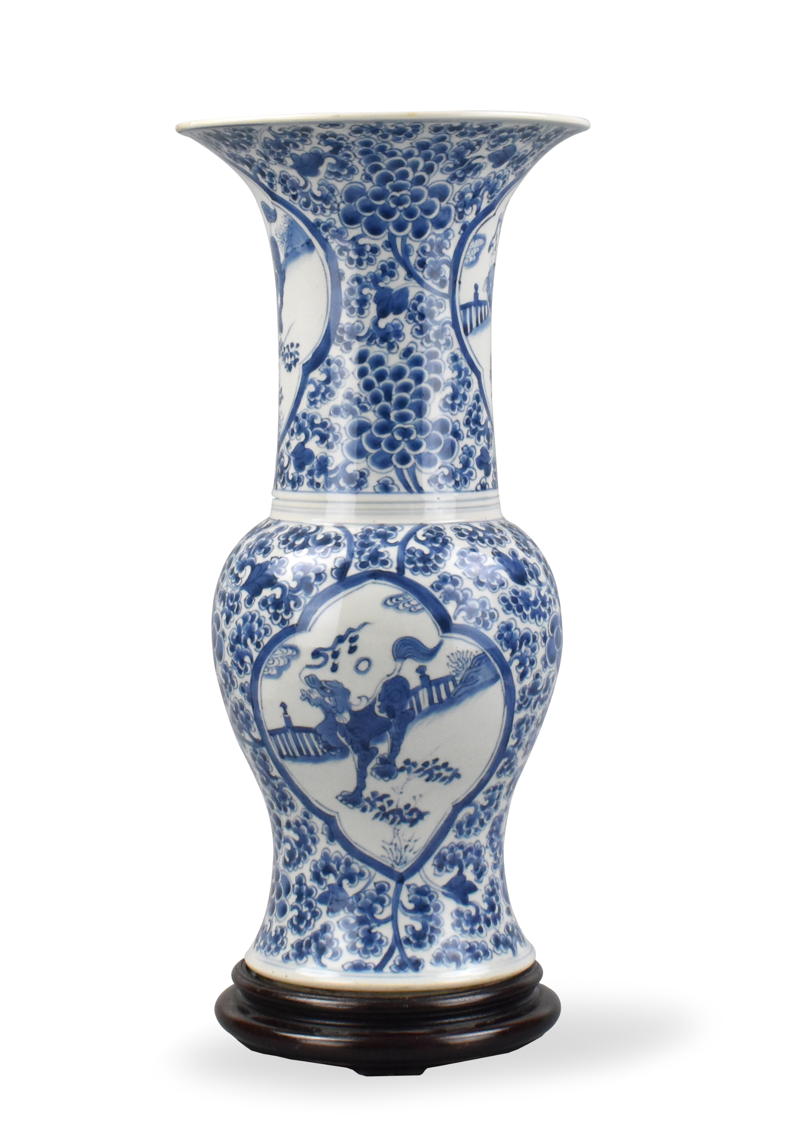 CHINESE BLUE WHITE GU VASE KANGXI 339983