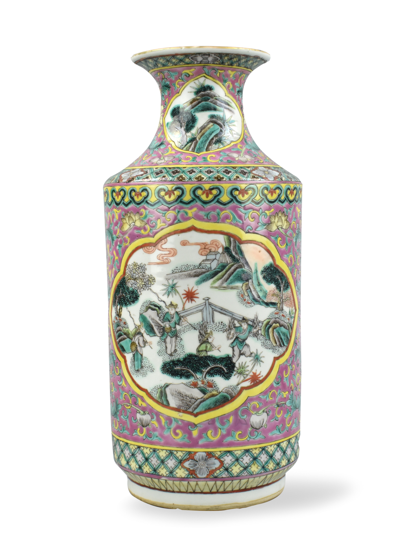 CHINESE FAMILLE ROSE VASE W/ FIGURES,