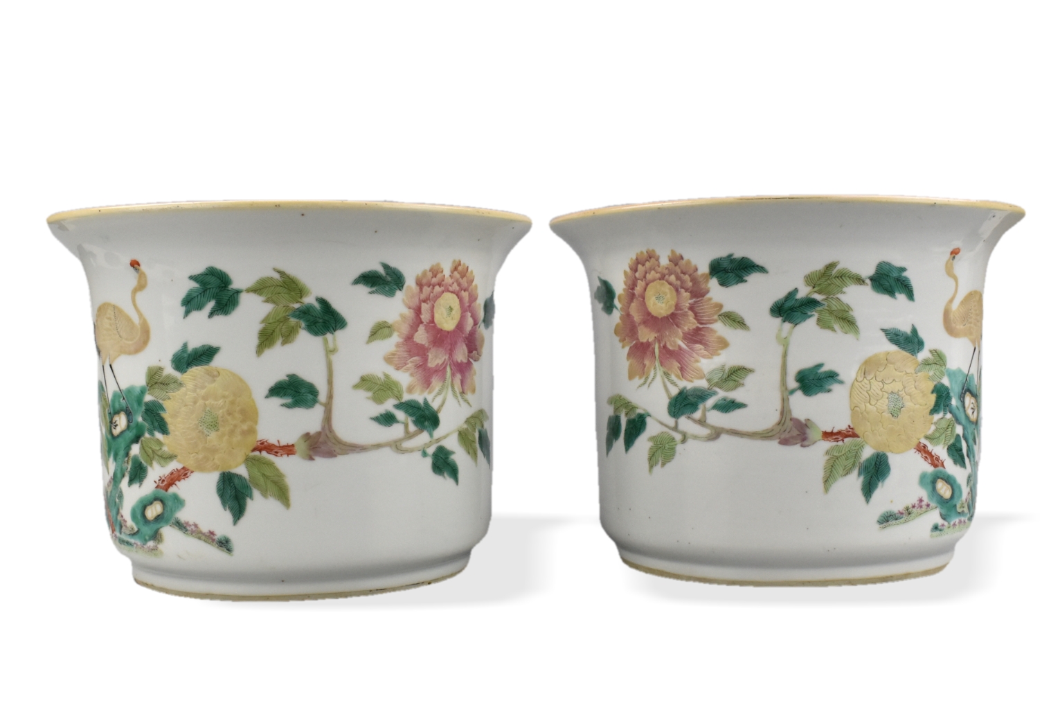 PAIR OF CHINESE FAMILLE ROSE PLANTERS,19TH