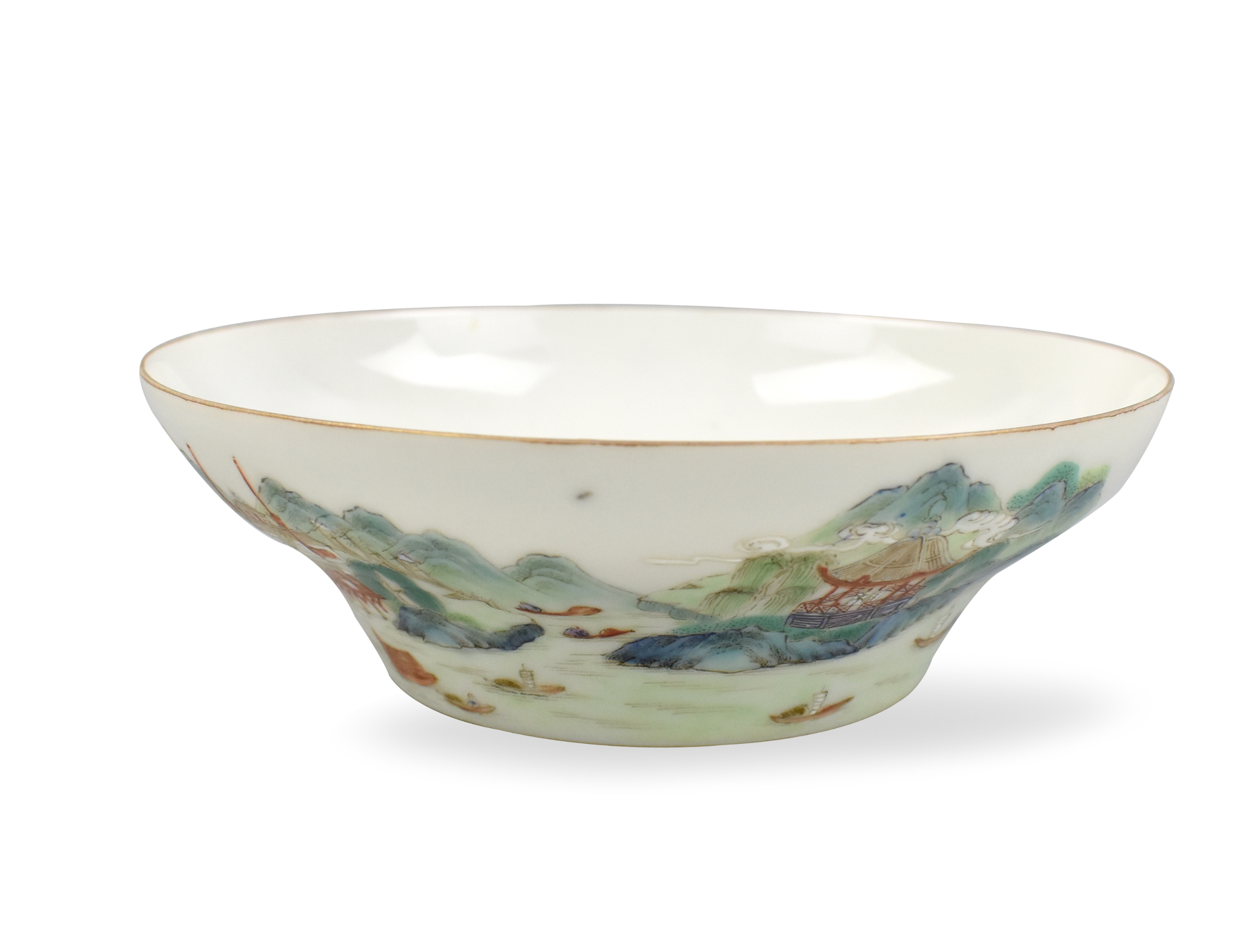 CHINESE FAMILLE ROSE BOWL W/LANDSCAPE,JIAJING