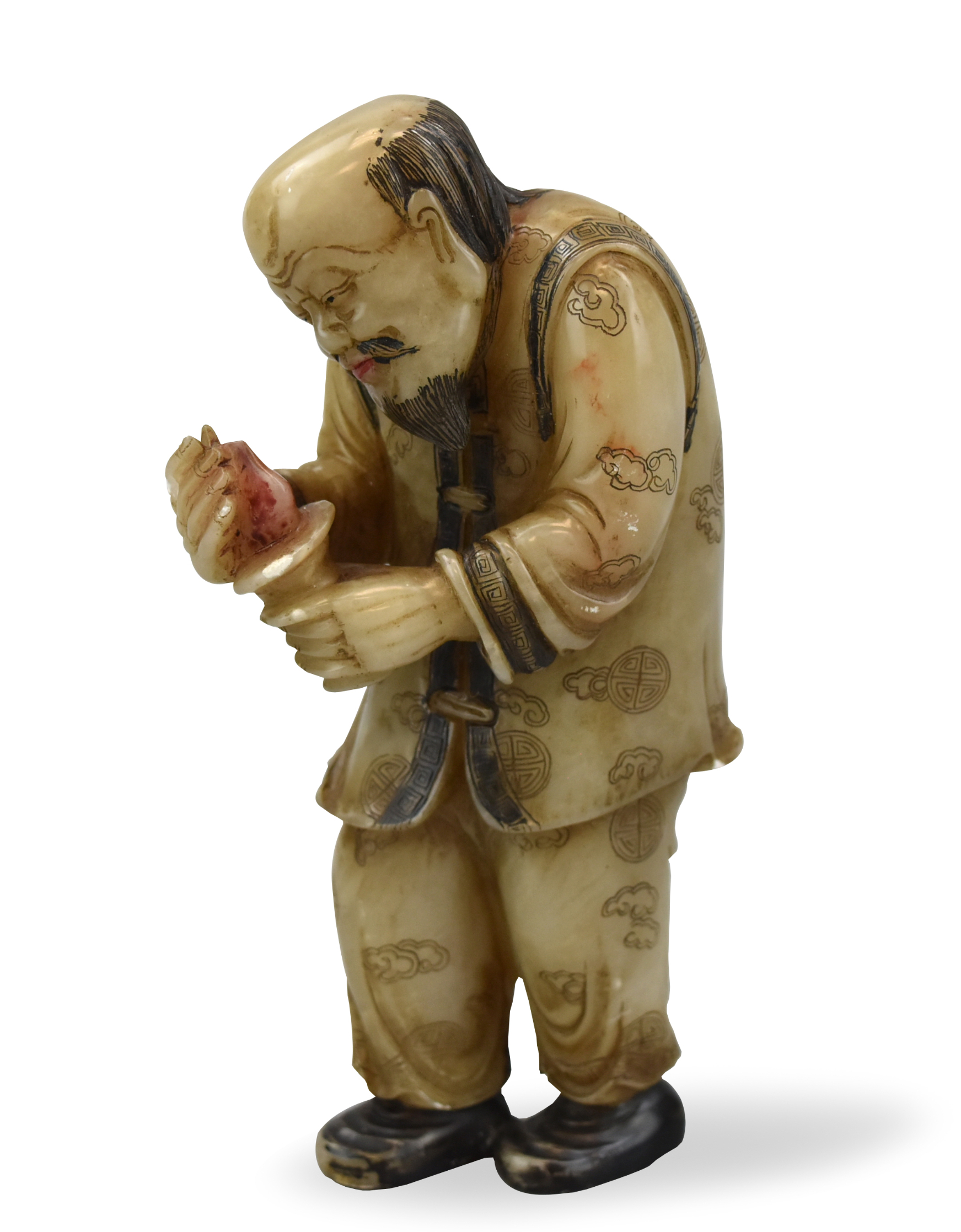 CHINESE CARVED SOAPSTONE FIGURE,